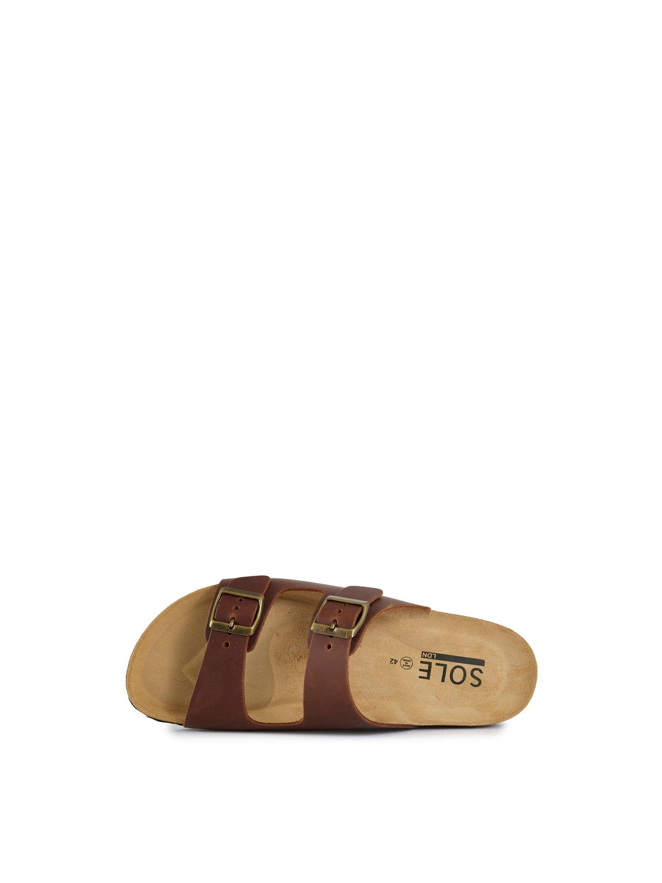 Sole Ldn Nash Footbed Leather Sandals Tan