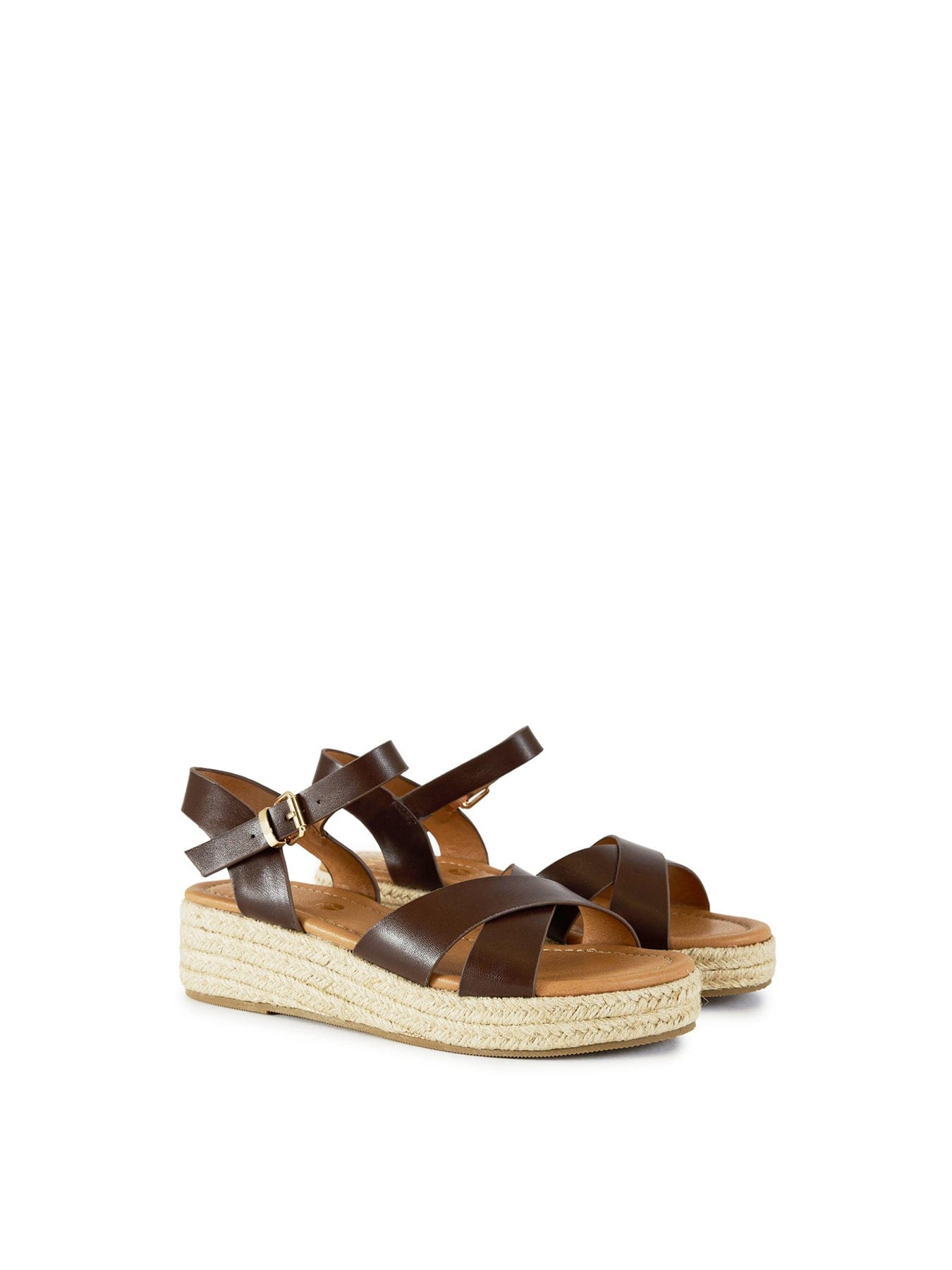 V.gan Pekoe Espadrille Wedge Sandals Brown