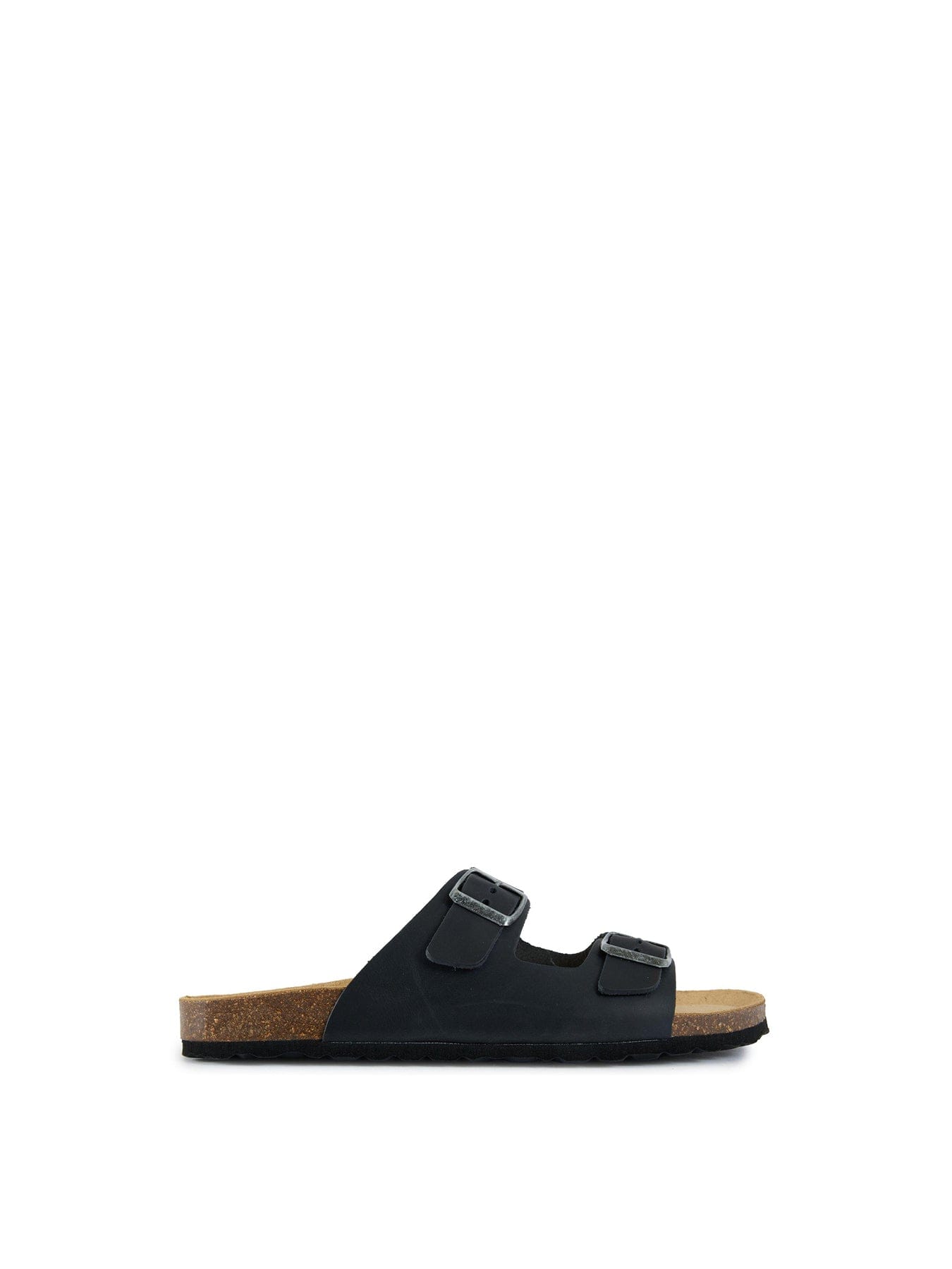 Sole Ldn Nash Footbed Leather Sandals Black