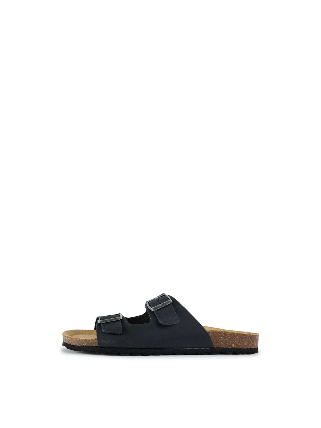 Sole Ldn Nash Footbed Leather Sandals Black