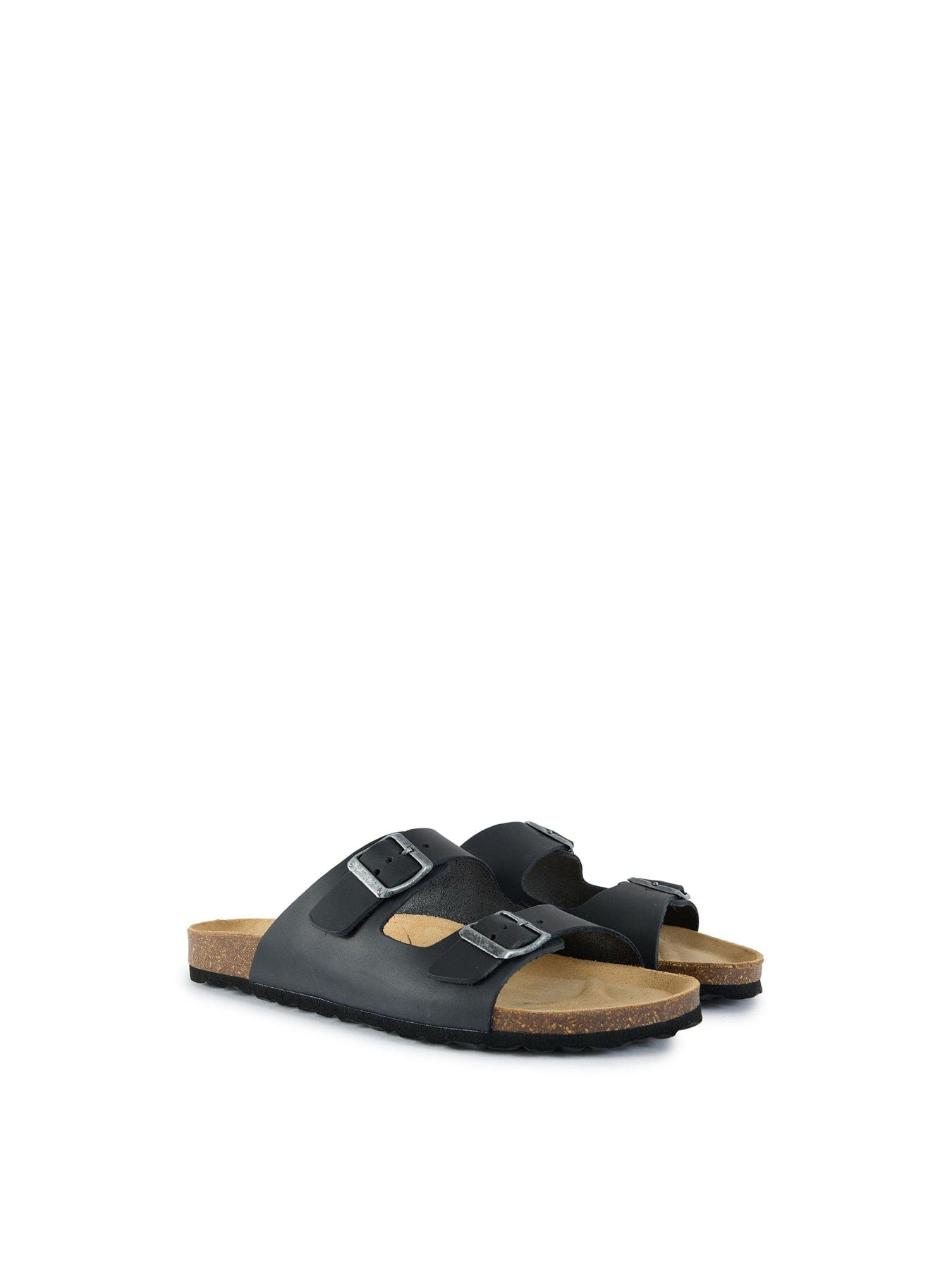 Sole Ldn Nash Footbed Leather Sandals Black