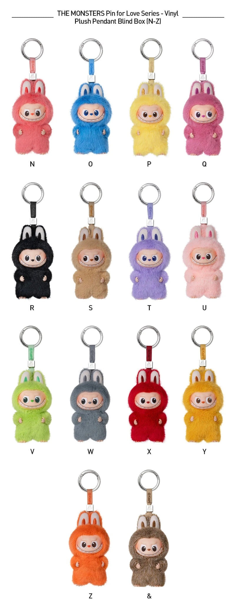 Chasethepop Labubu Pin for Love Vinyl Plush Blind Box (N - Z) THE MONSTERS by POP MART