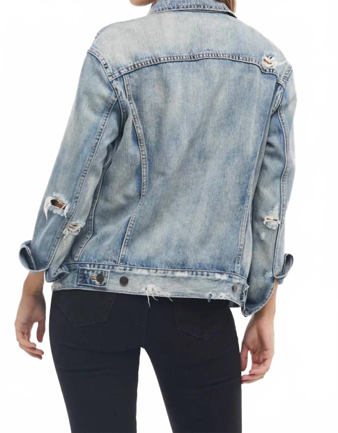 Blue Merly Long Sleeve Denim Jacket In Blue
