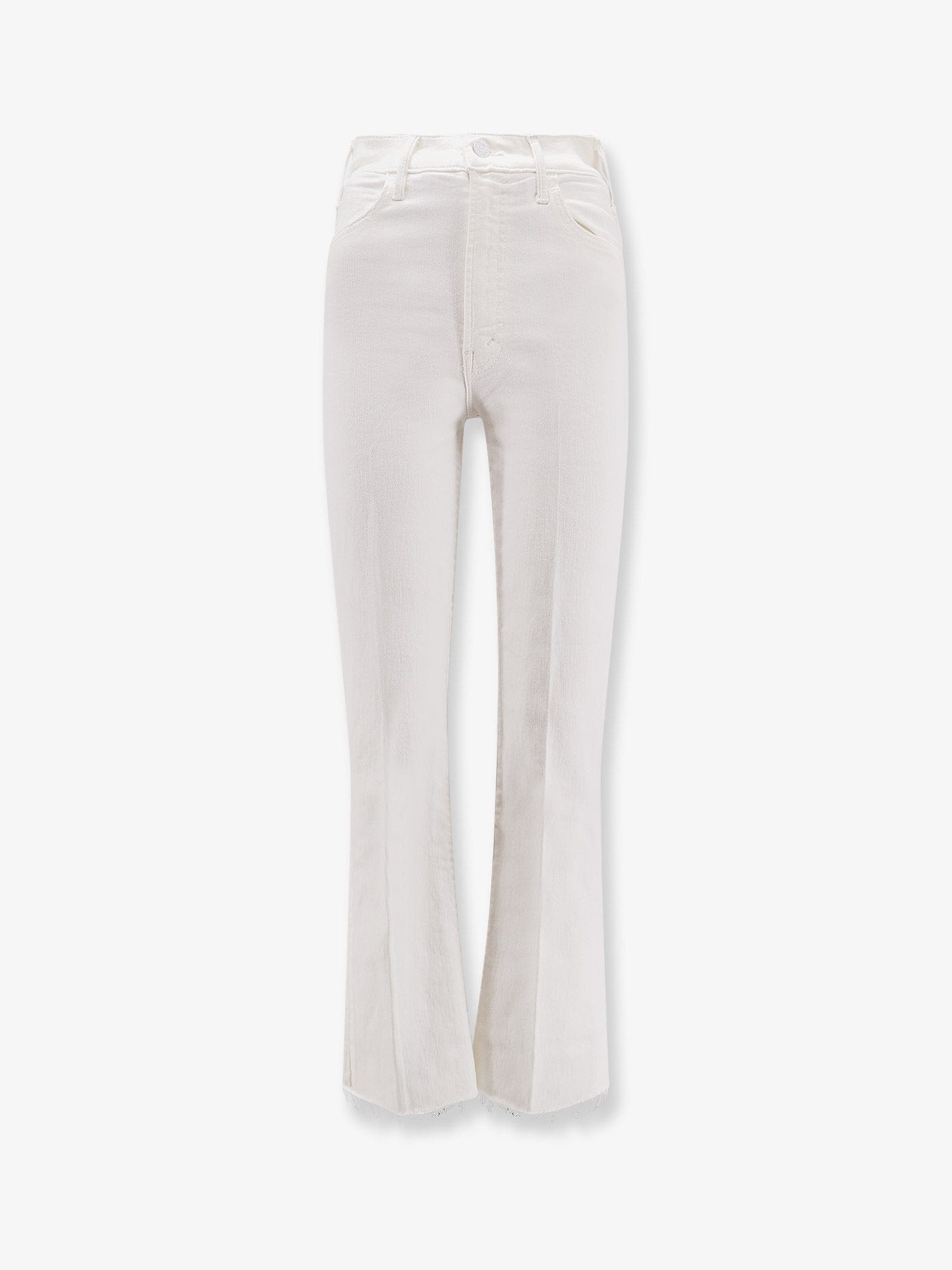Mother The Hustler Ankle Fray white denim trousers