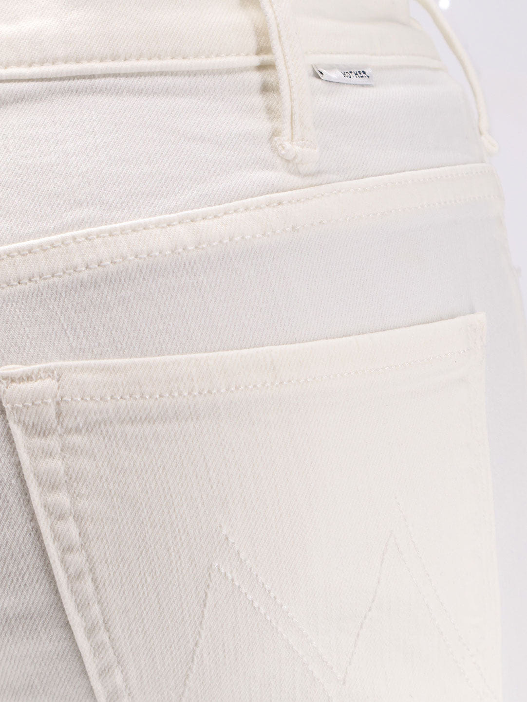Mother The Hustler Ankle Fray white denim trousers