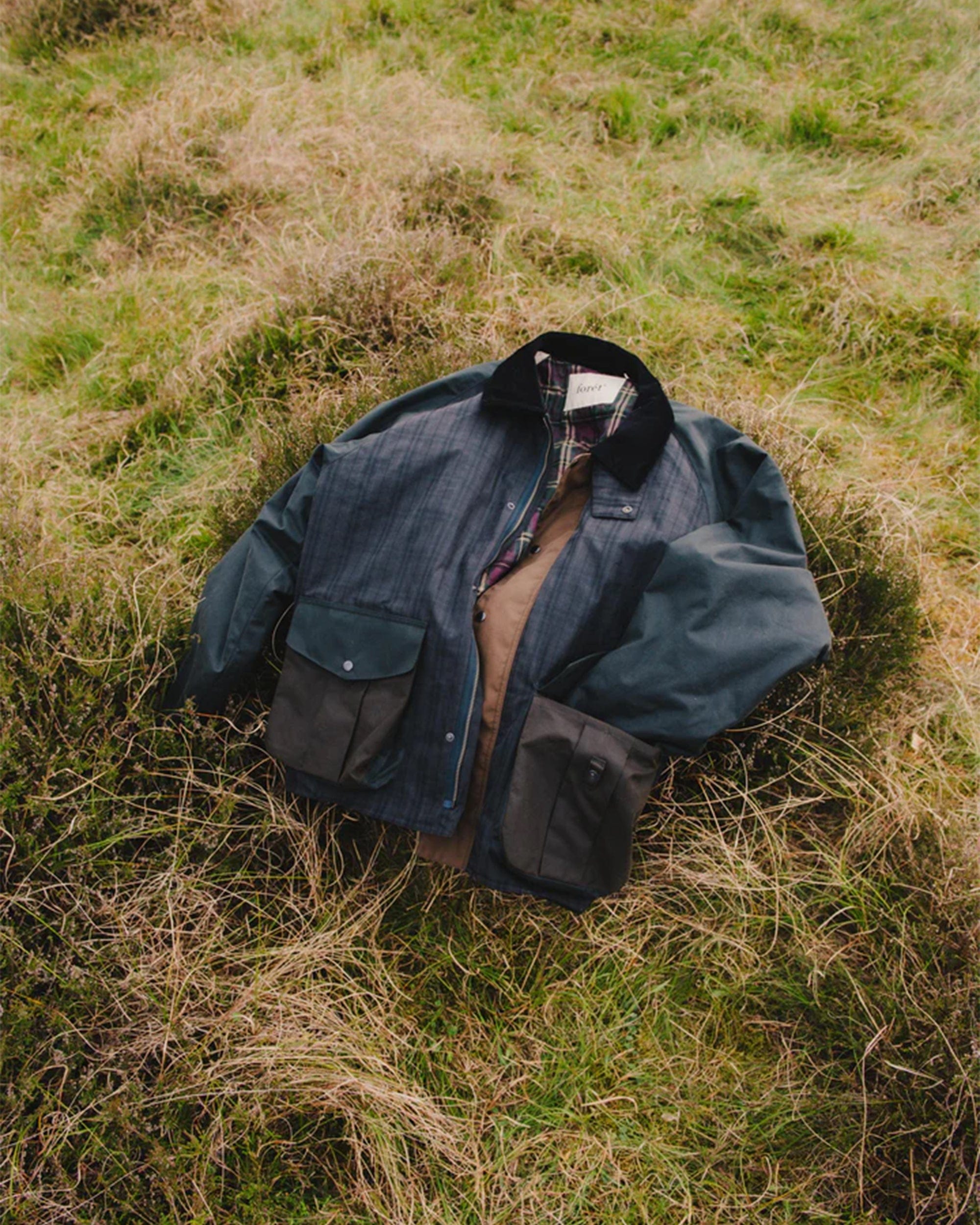 Forét Chaqueta impermeable de cuadros forét Bivouac Oilskin para hombre