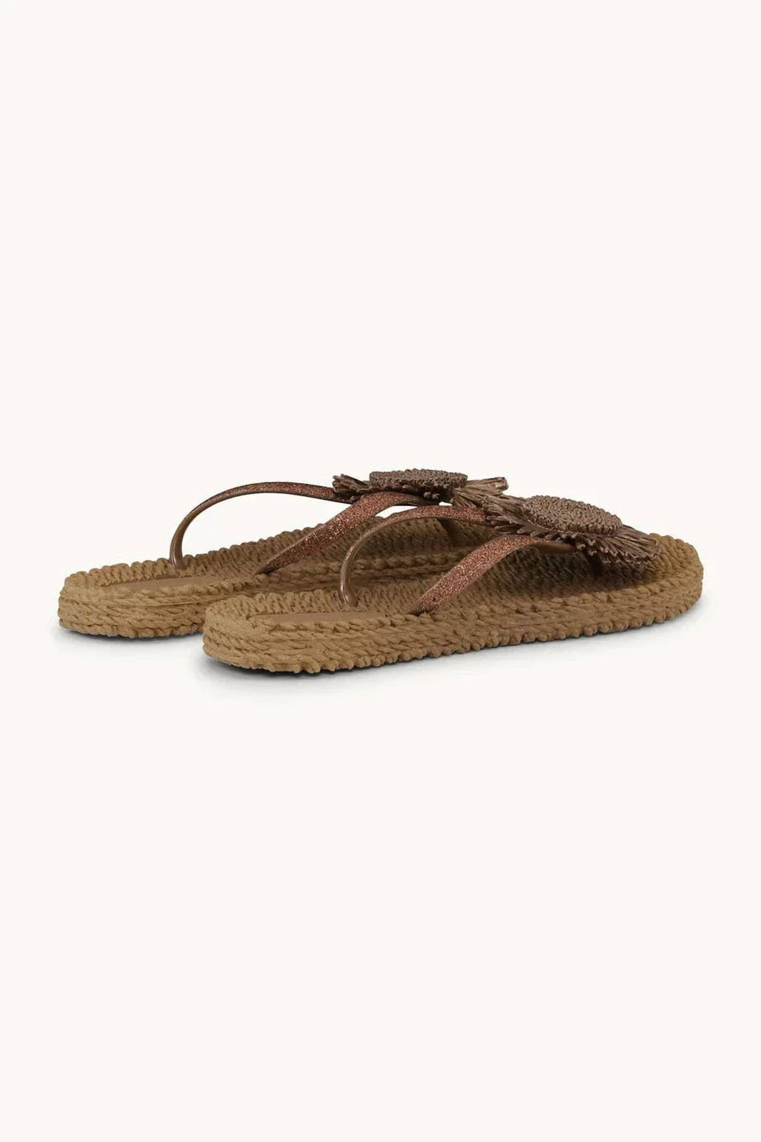 Flower Women's Cheerful Flower Flip Flops In Mocha