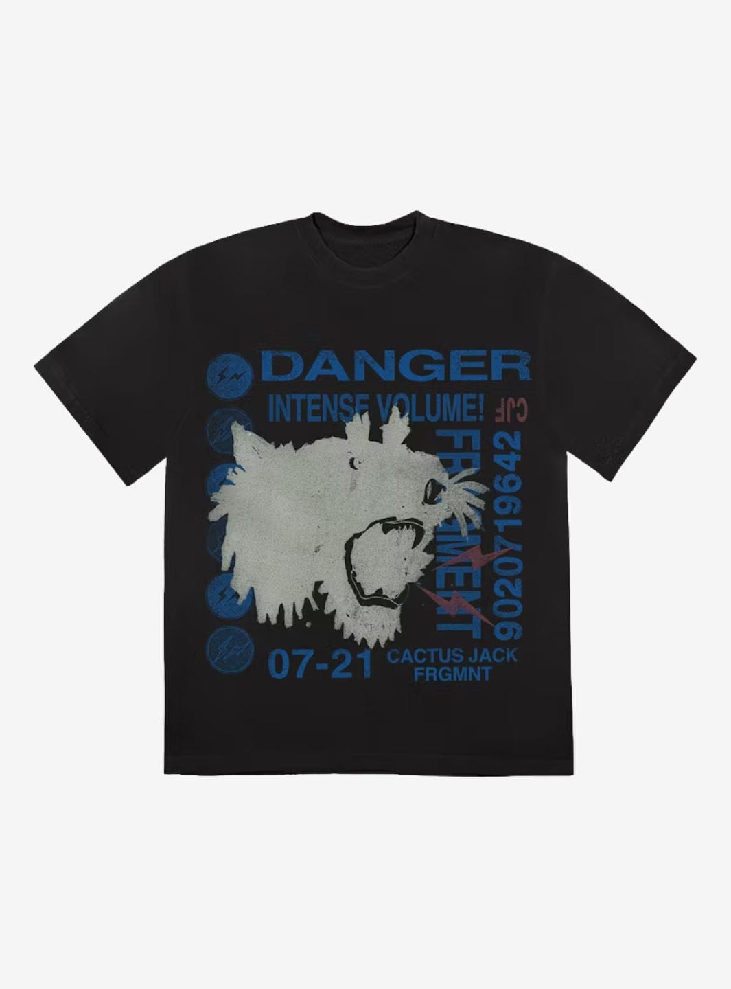 Cactus Jack Travis Scott Cactus Jack For Fragment Danger T - Shirt Washed Black