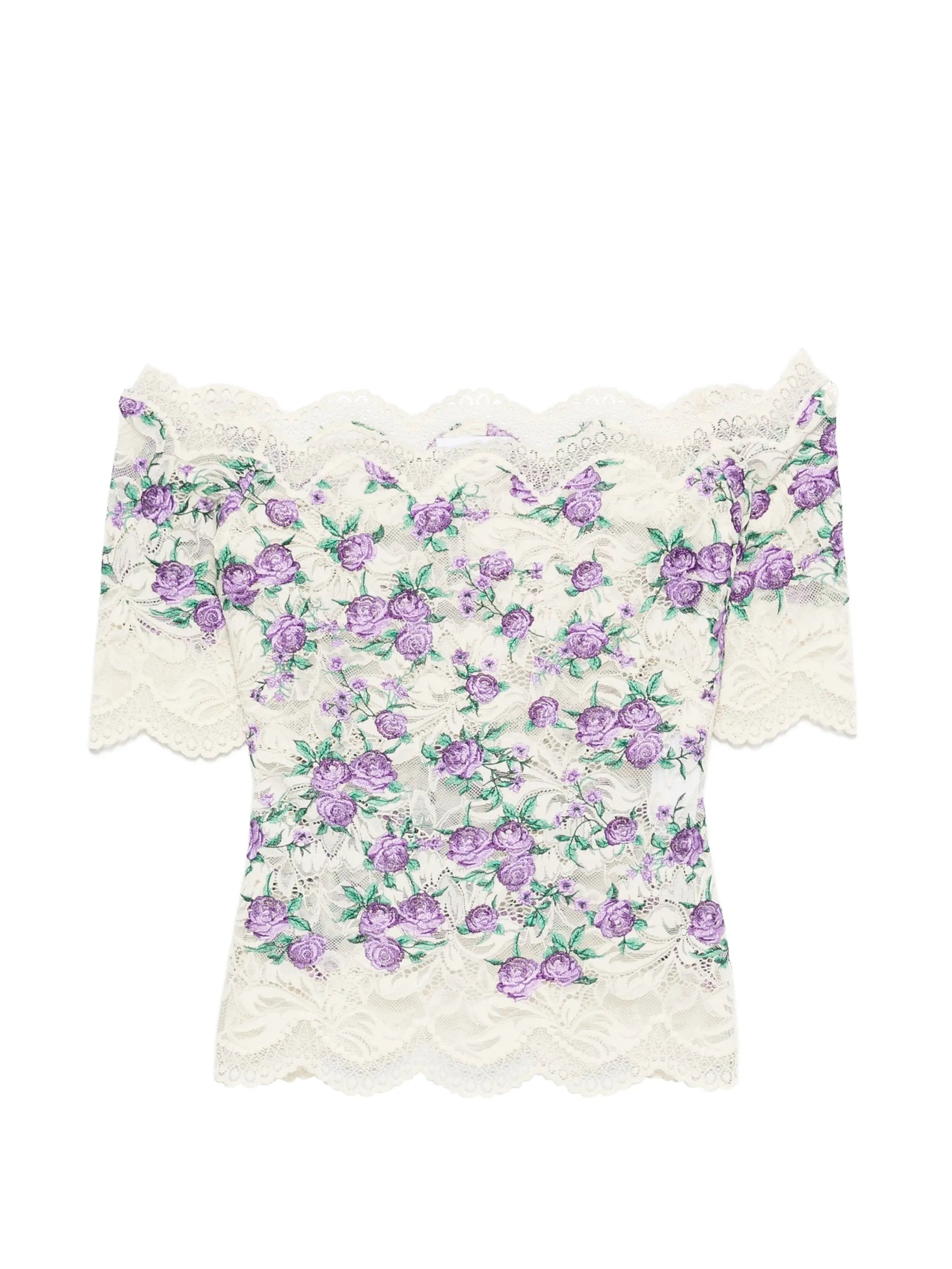 Rabanne embroidered lace - trim top