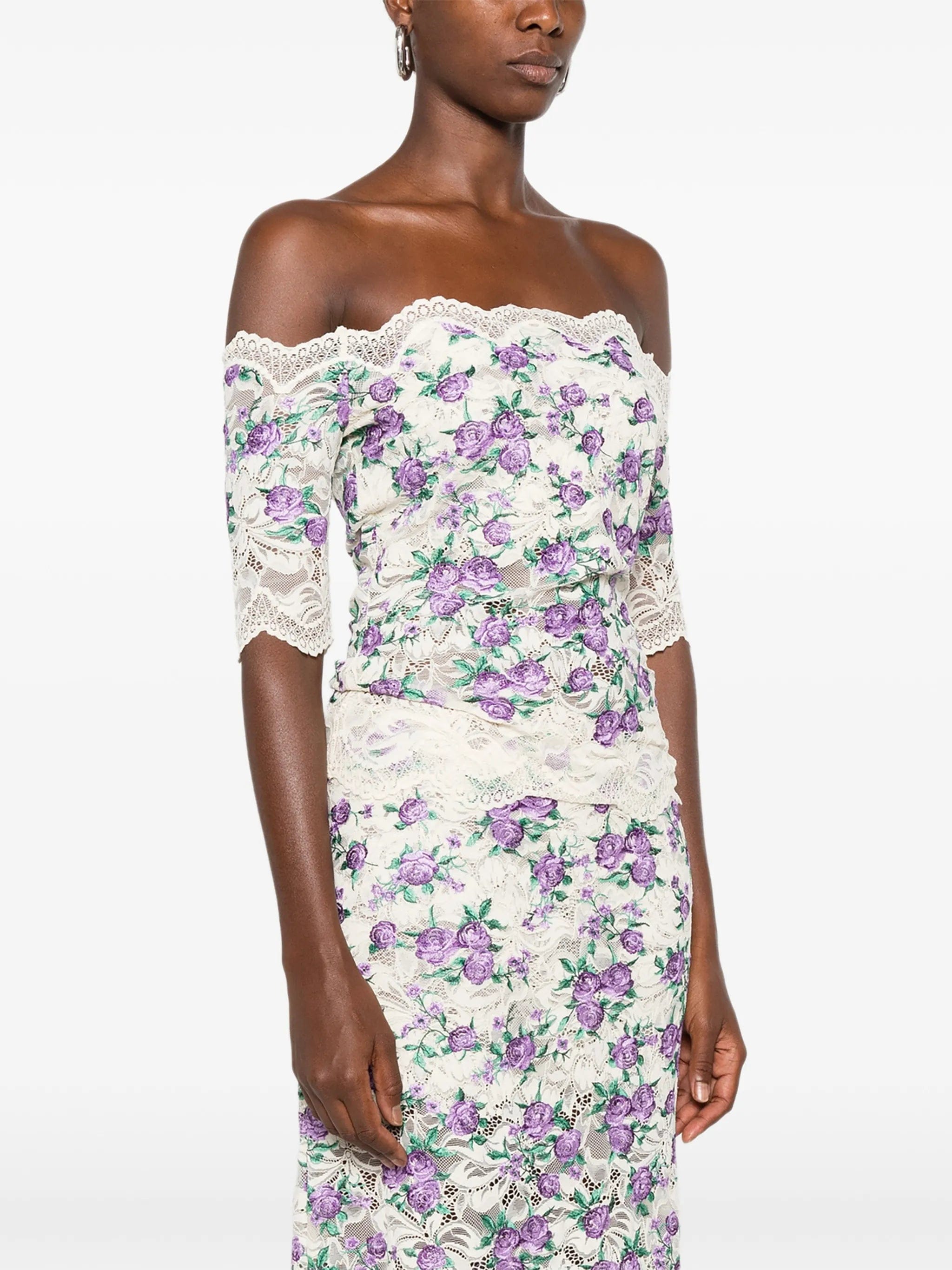 Rabanne embroidered lace - trim top