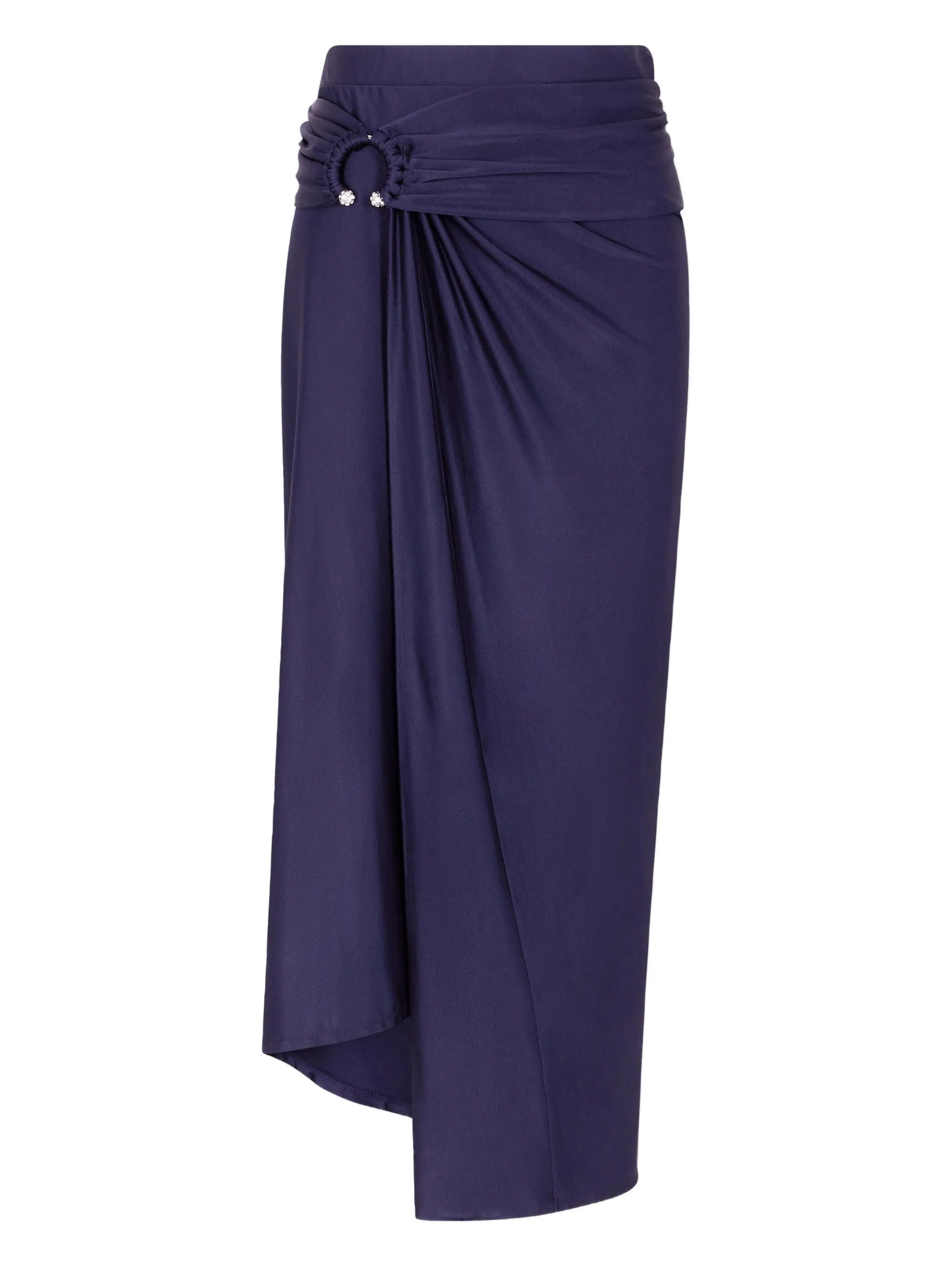 Rabanne midi piercing jersey skirt