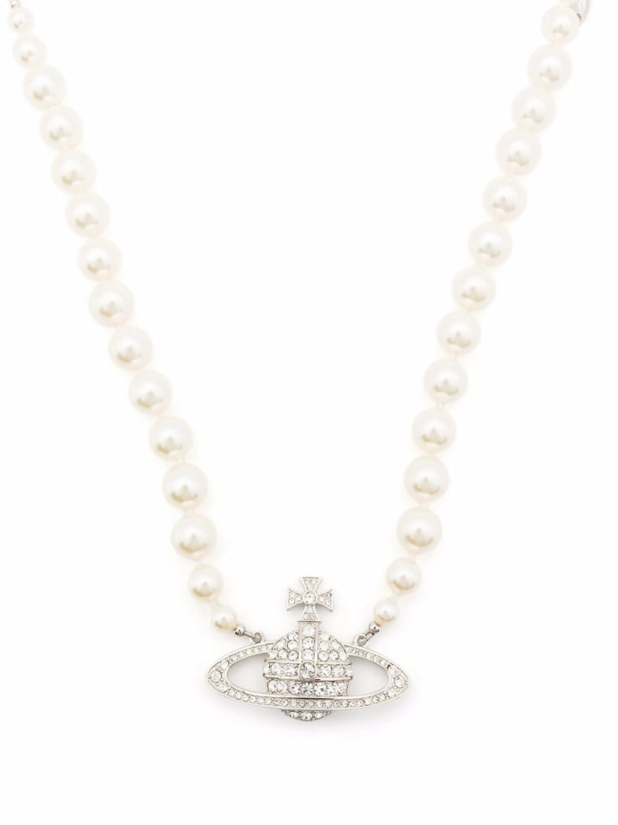 Vivienne Westwood Orb - motif pearl necklace