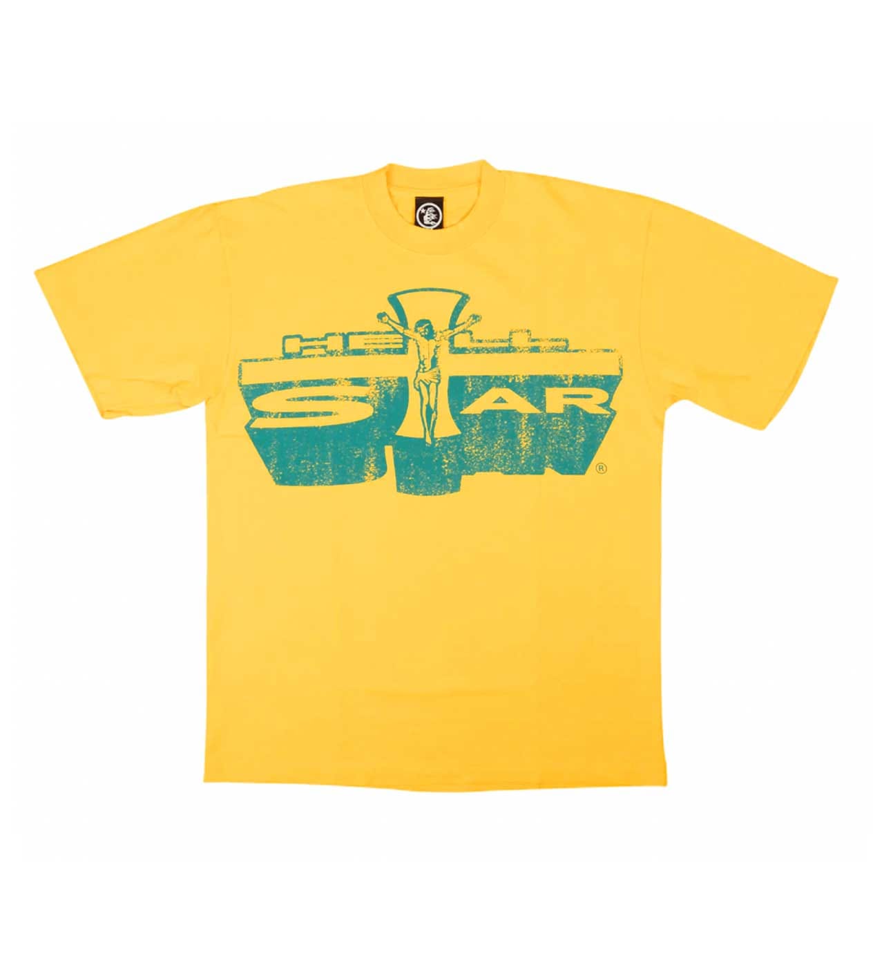 Hellstar Studios Jesus Emblem T-Shirt Yellow Gold
