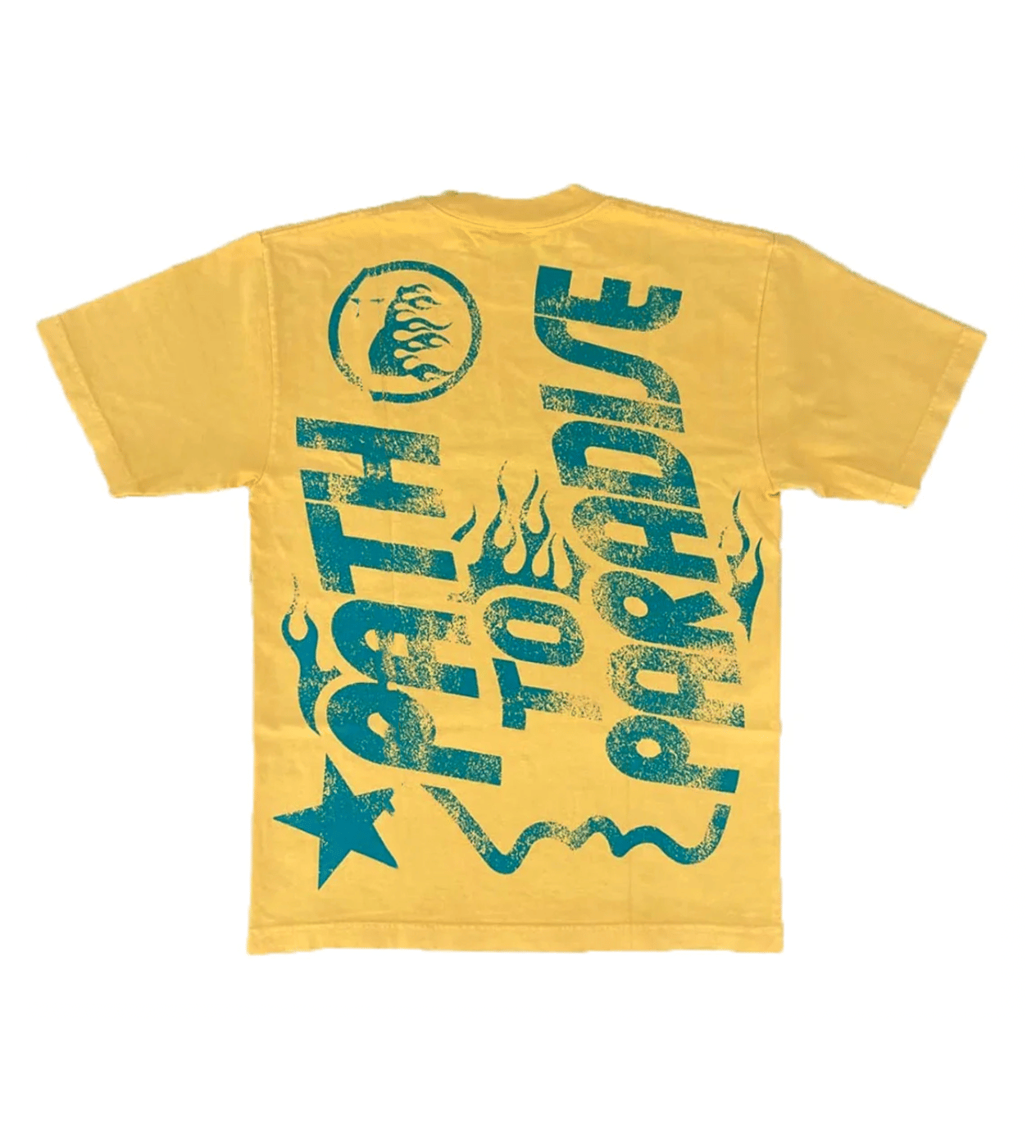 Hellstar Studios Jesus Emblem T-Shirt Yellow Gold