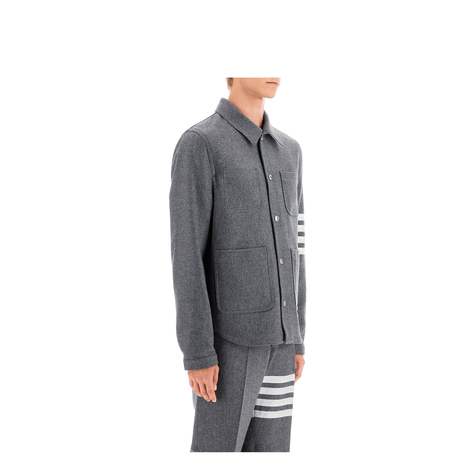 Thom Browne 4 Bar Grey Wool Blend Jacket