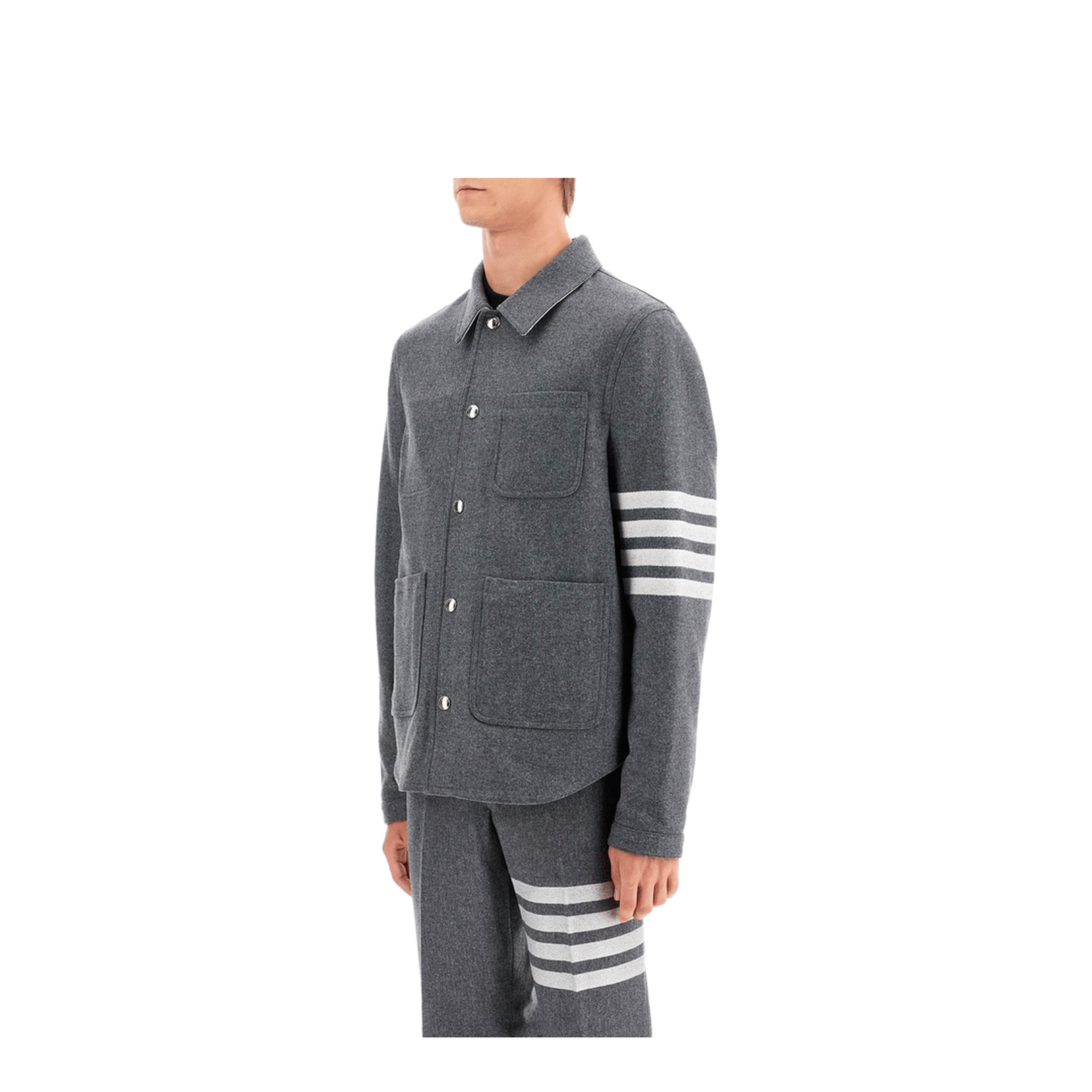 Thom Browne 4 Bar Grey Wool Blend Jacket