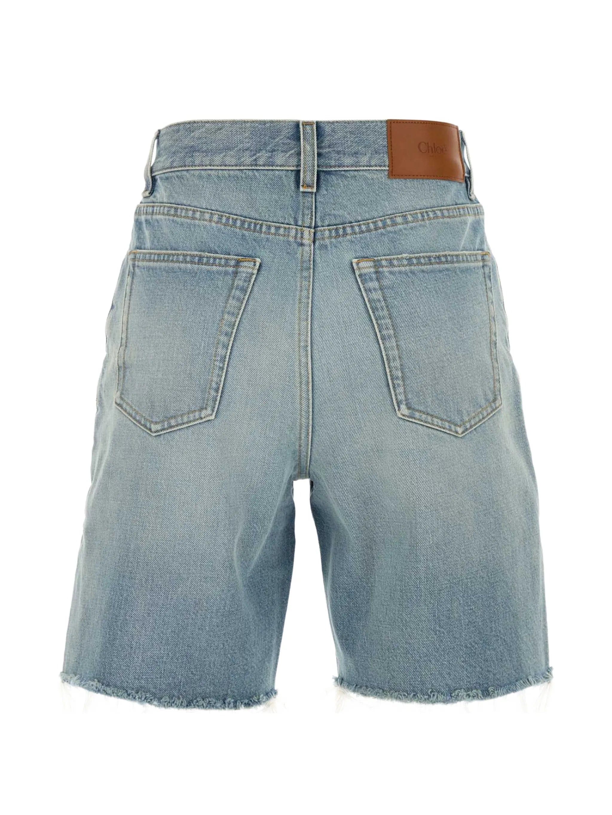 Chloé frayed faded shorts