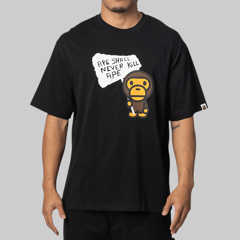 A Bathing Ape® Baby Milo Graphic Relaxed Fit T - Shirt - Black