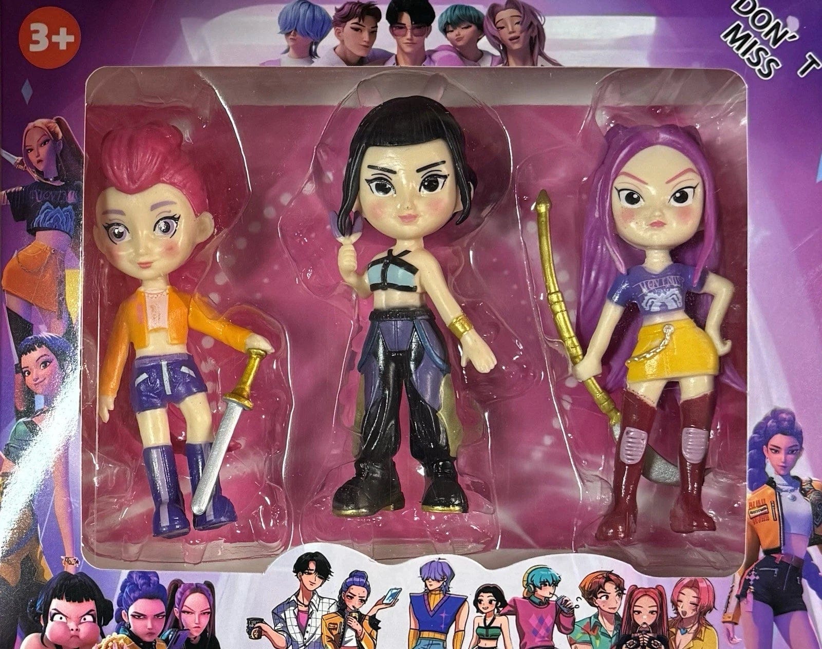Hunter K - Pop Demon Hunter 3PCS Figure Set – 7" Collectible Figures in Box for Ages 3+