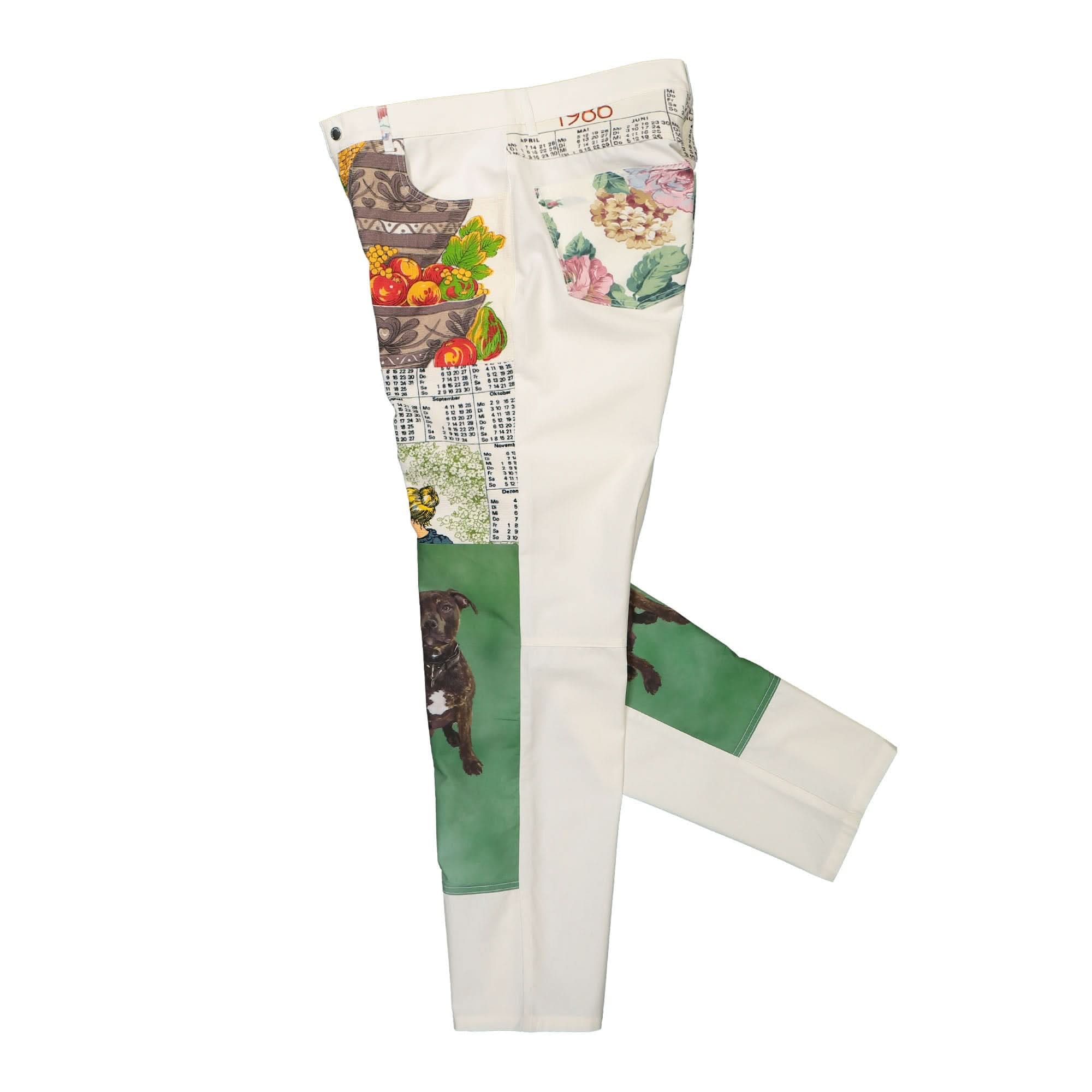 Marine Serre Household Linen Calendar Straight Leg Pants