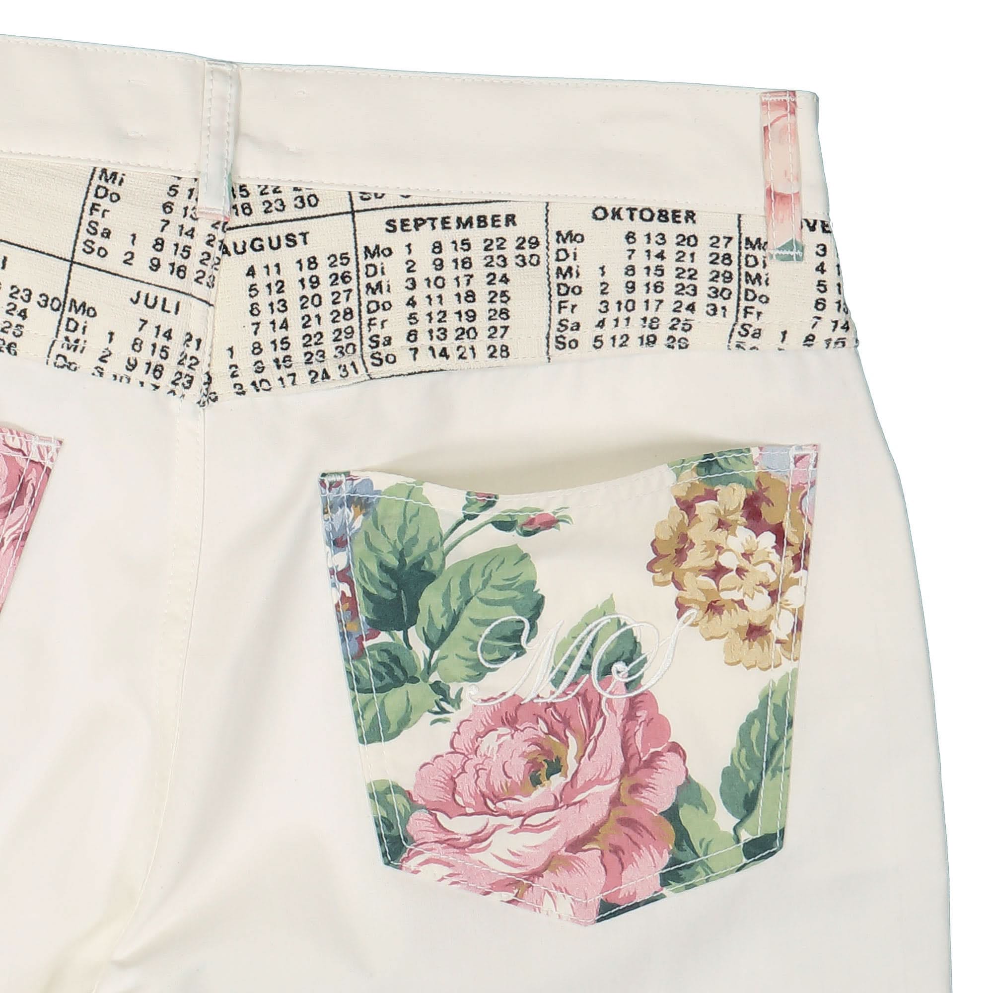 Marine Serre Household Linen Calendar Straight Leg Pants
