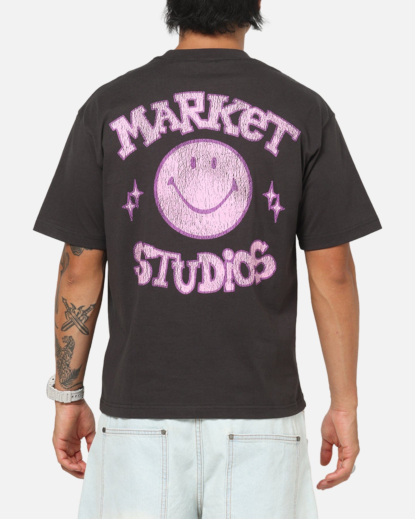 Market Smiley Old School T - Shirt Washed Black