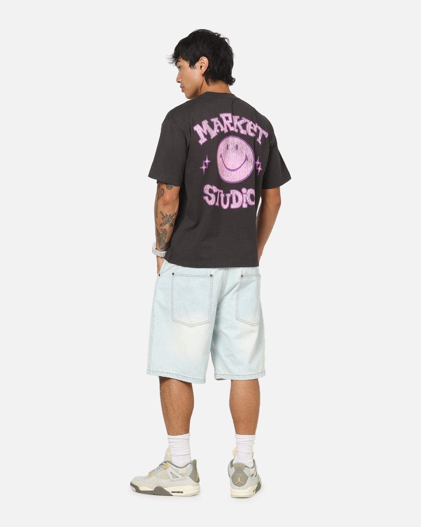 Market Smiley Old School T - Shirt Washed Black