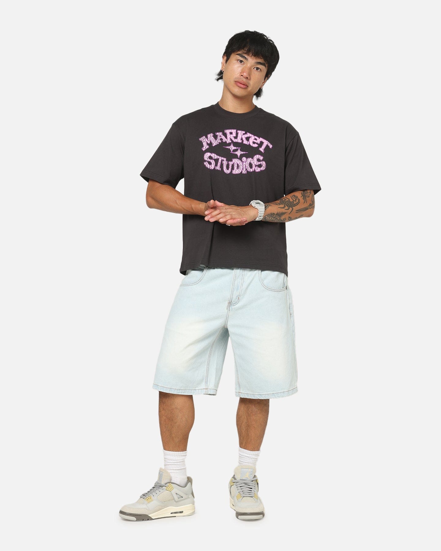 Market Smiley Old School T - Shirt Washed Black