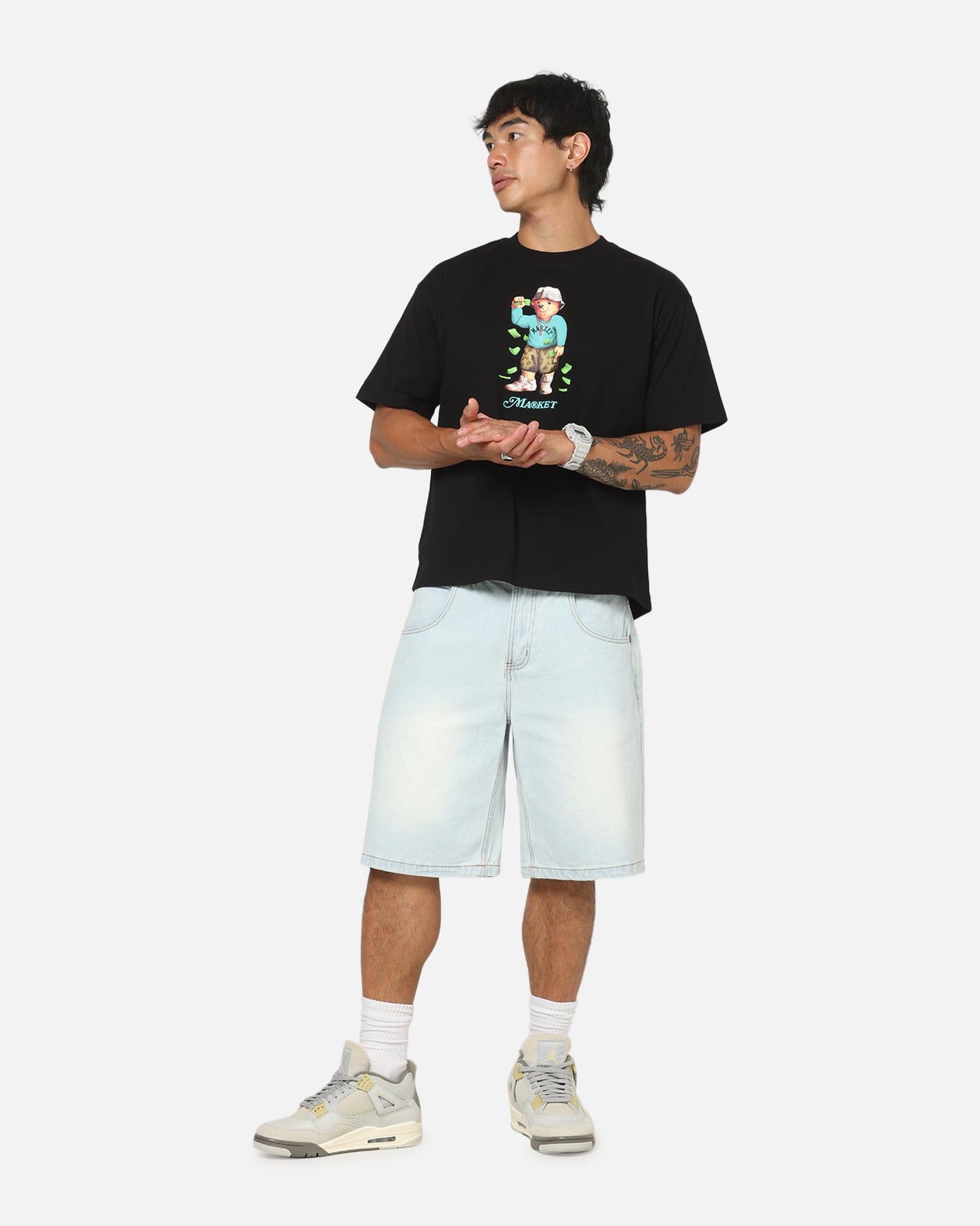 Market Making It Rain Bear T - Shirt Black