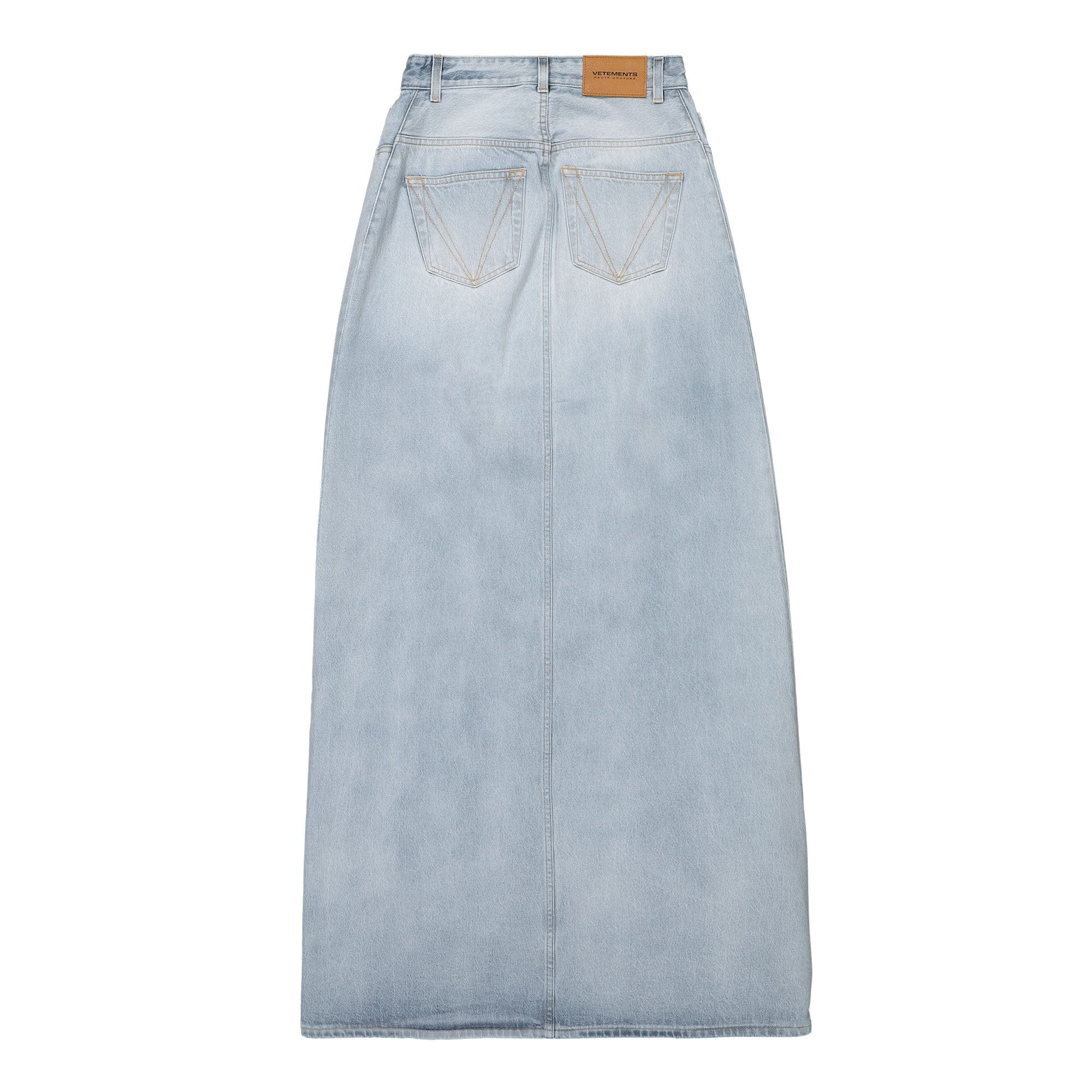 Vetements Destroyed Denim Maxi Skirt