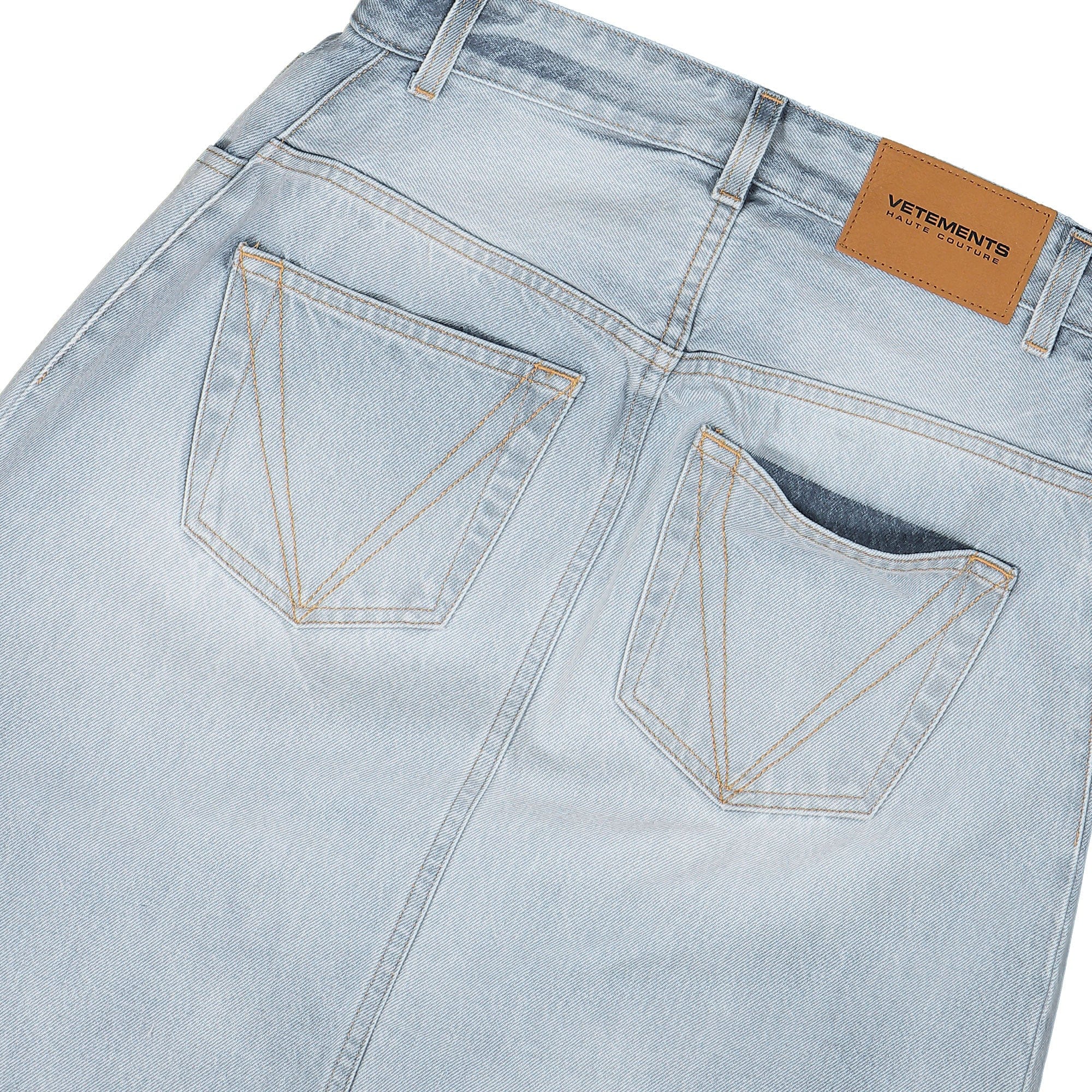 Vetements Destroyed Denim Maxi Skirt