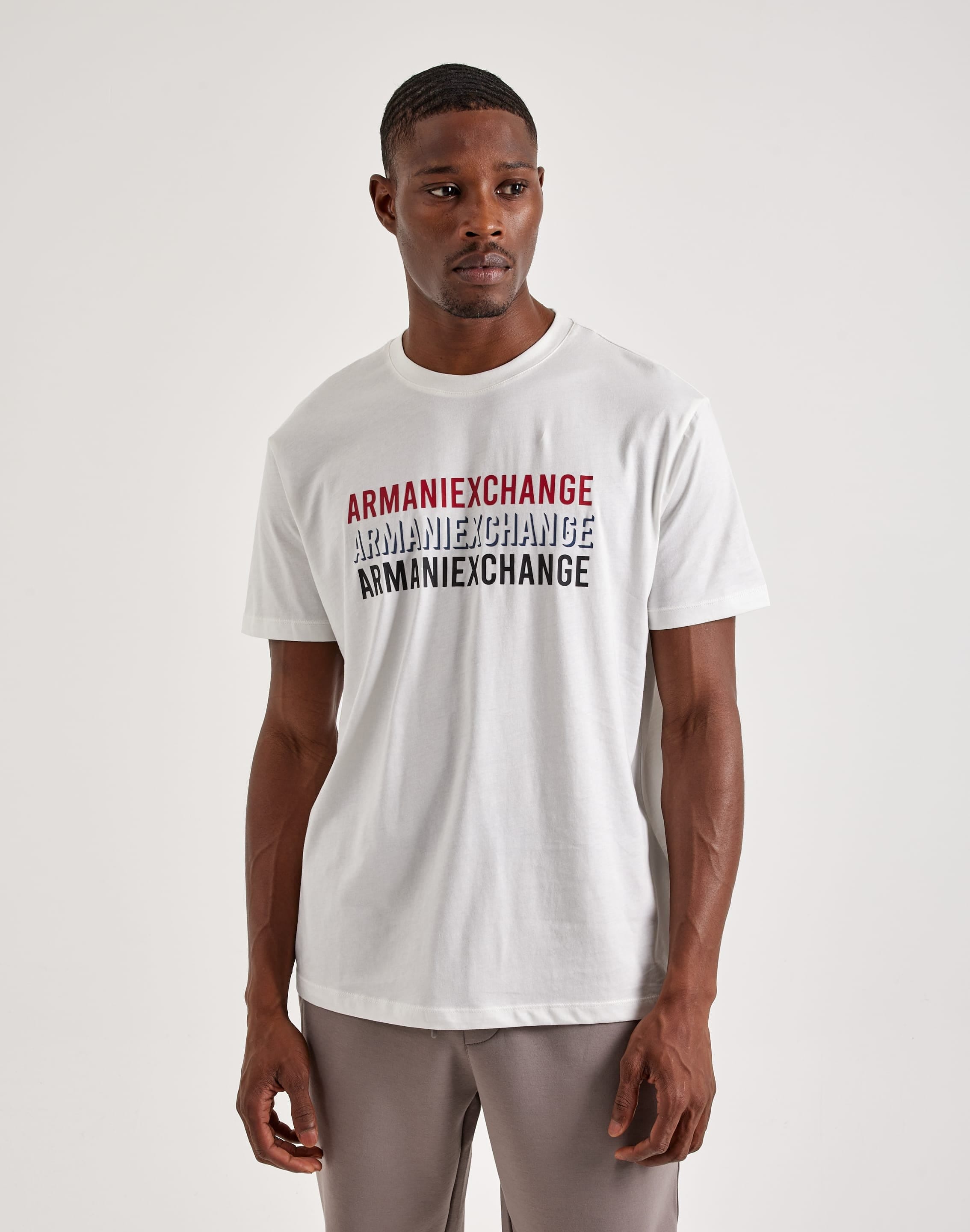 Armani Exchange Triple Logo Print T-Shirt