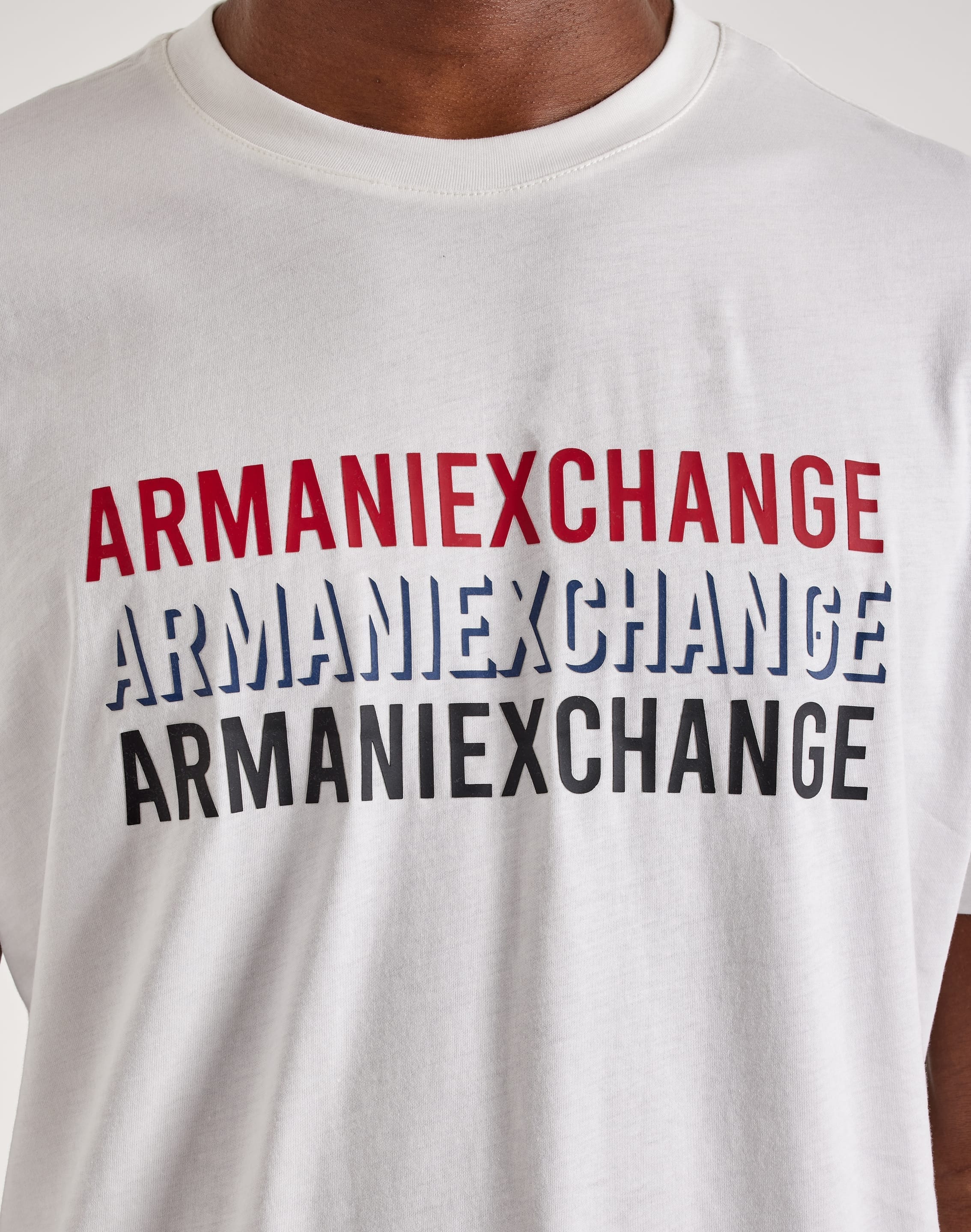 Armani Exchange Triple Logo Print T-Shirt