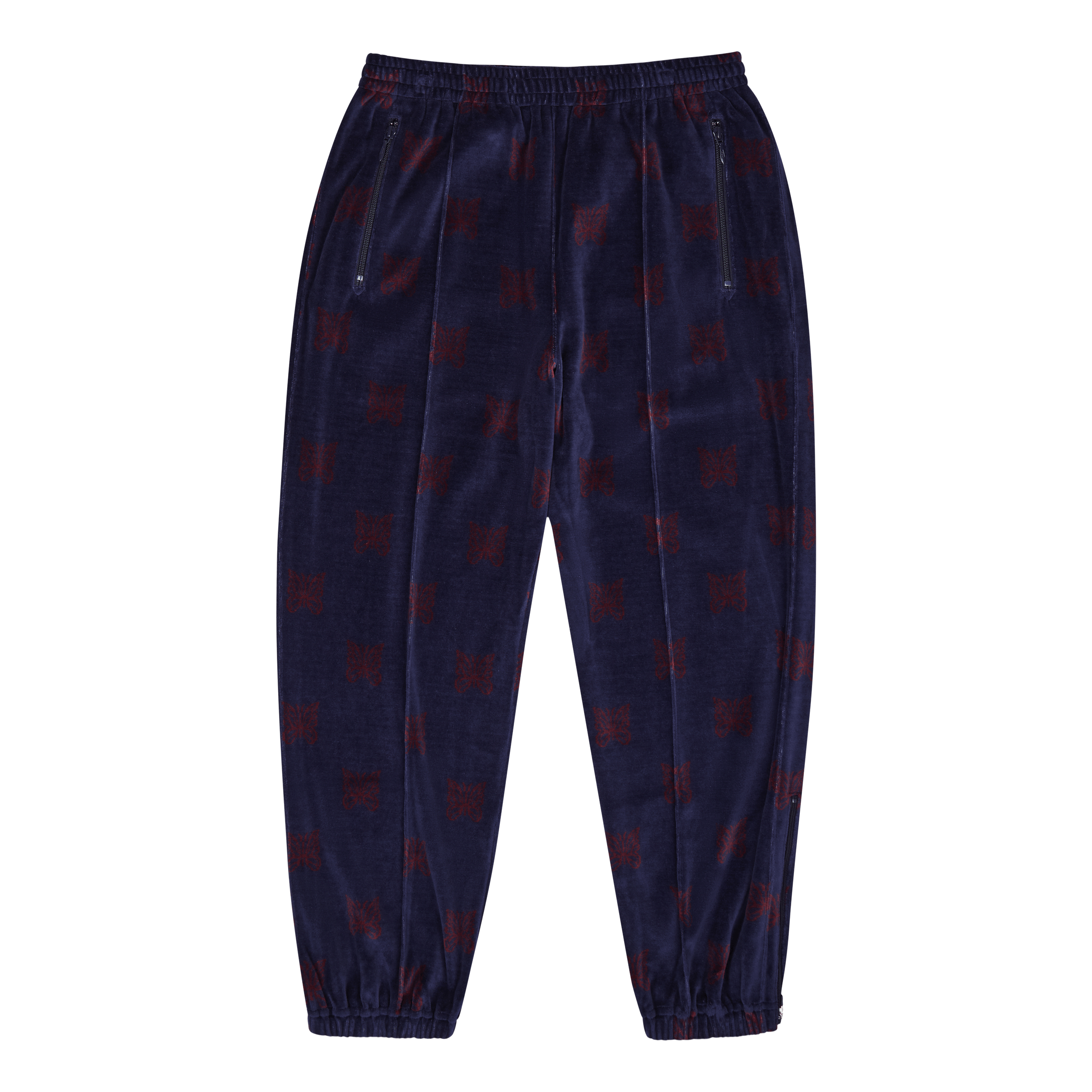 Needles Zipped Track Pant - C/pe Papil Navy/bordeaux