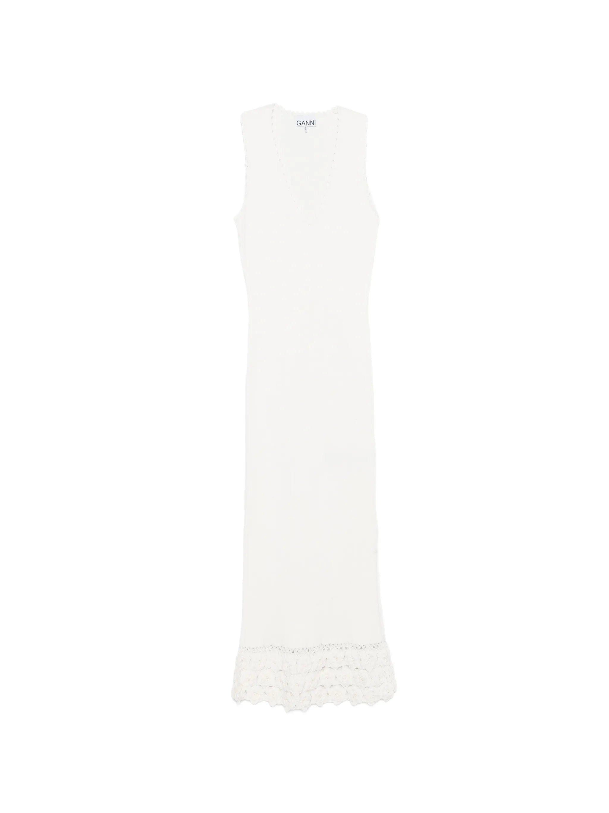GANNI crochet V - neck long dress