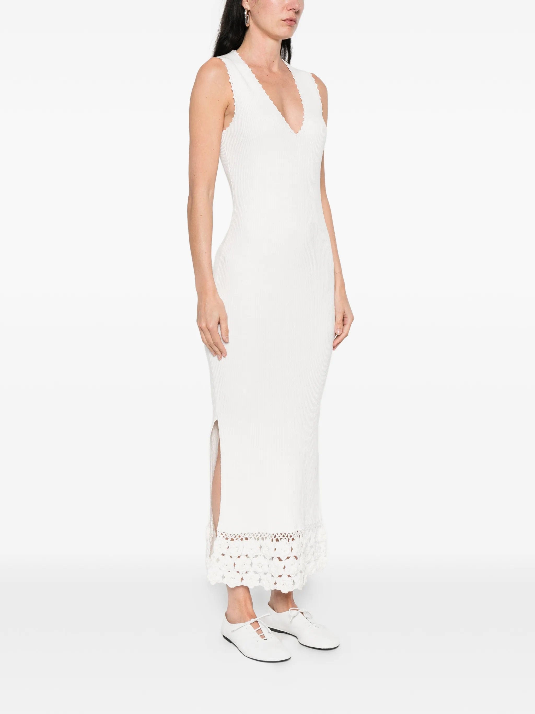 GANNI crochet V - neck long dress