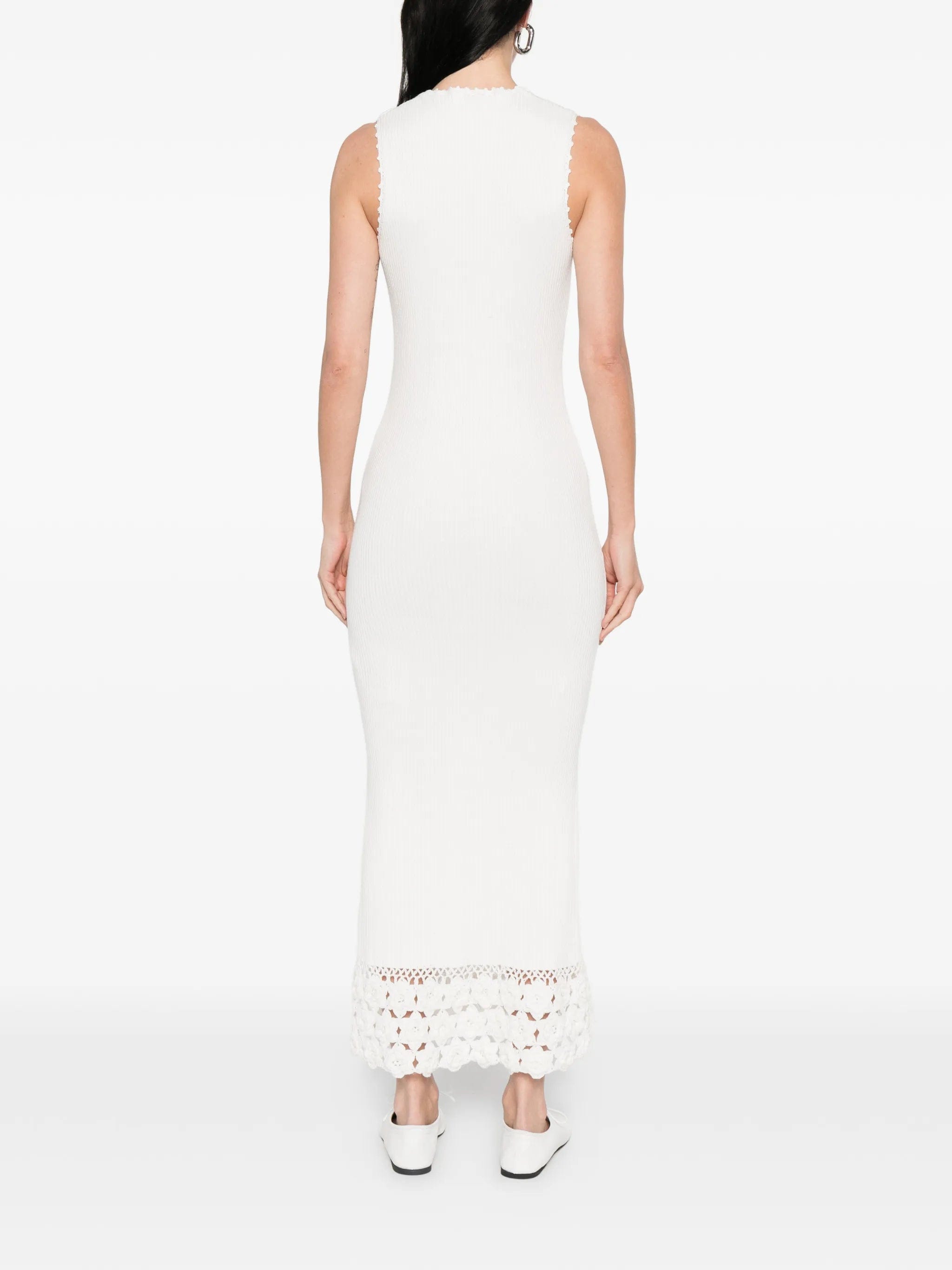 GANNI crochet V - neck long dress