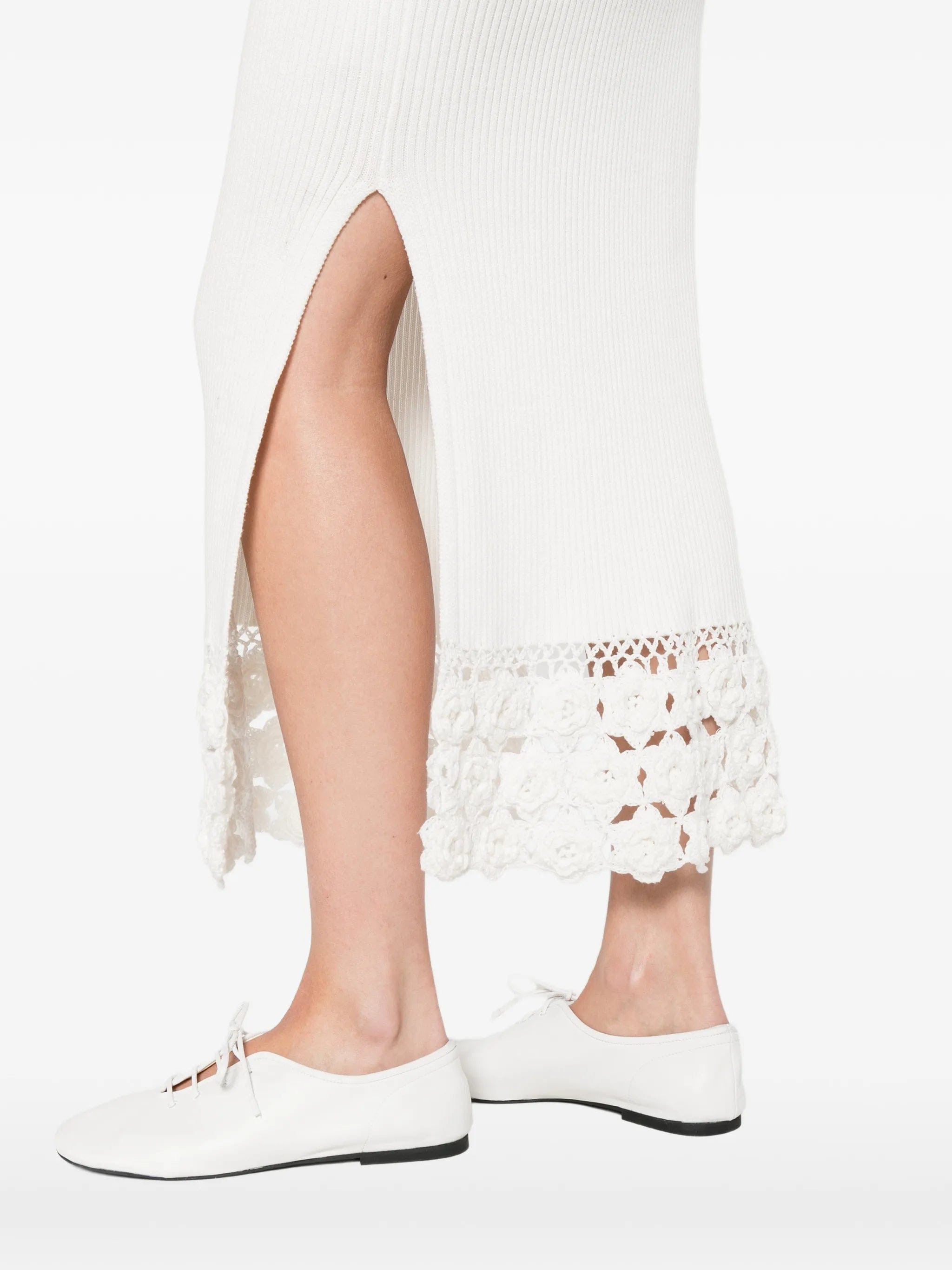 GANNI crochet V - neck long dress