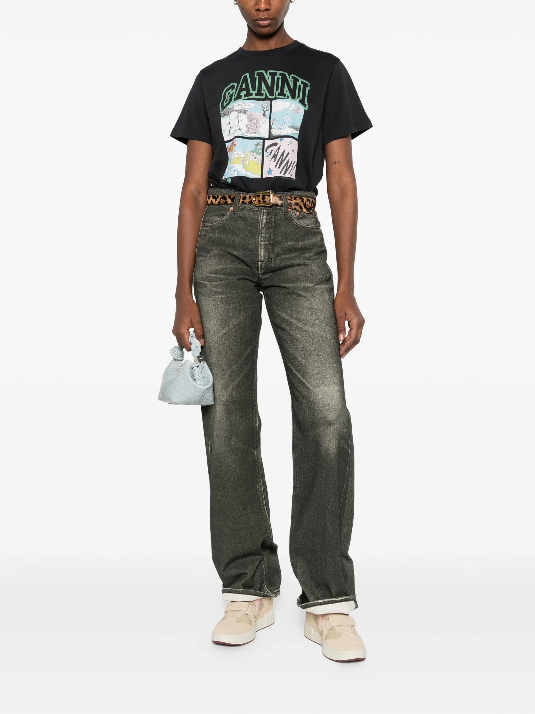 GANNI bear comic print T - shirt