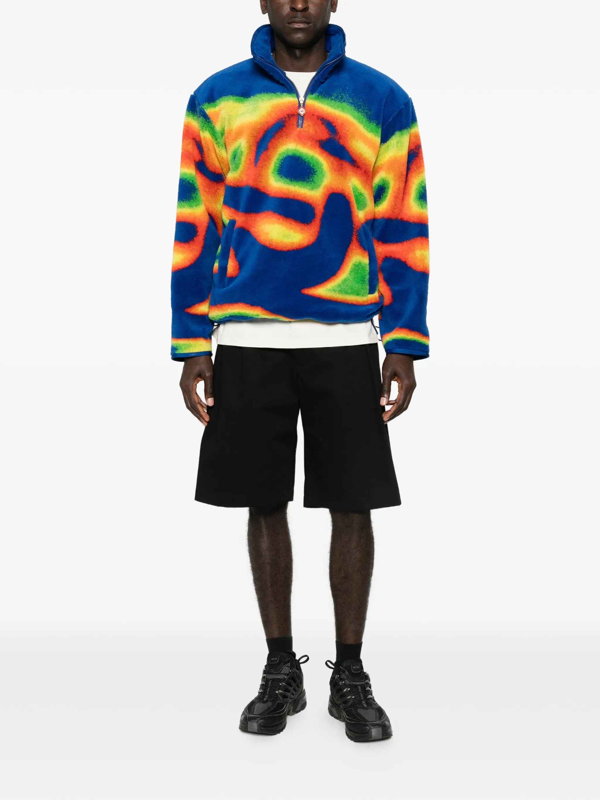 Casablanca zip abstract fleece sweatshirt