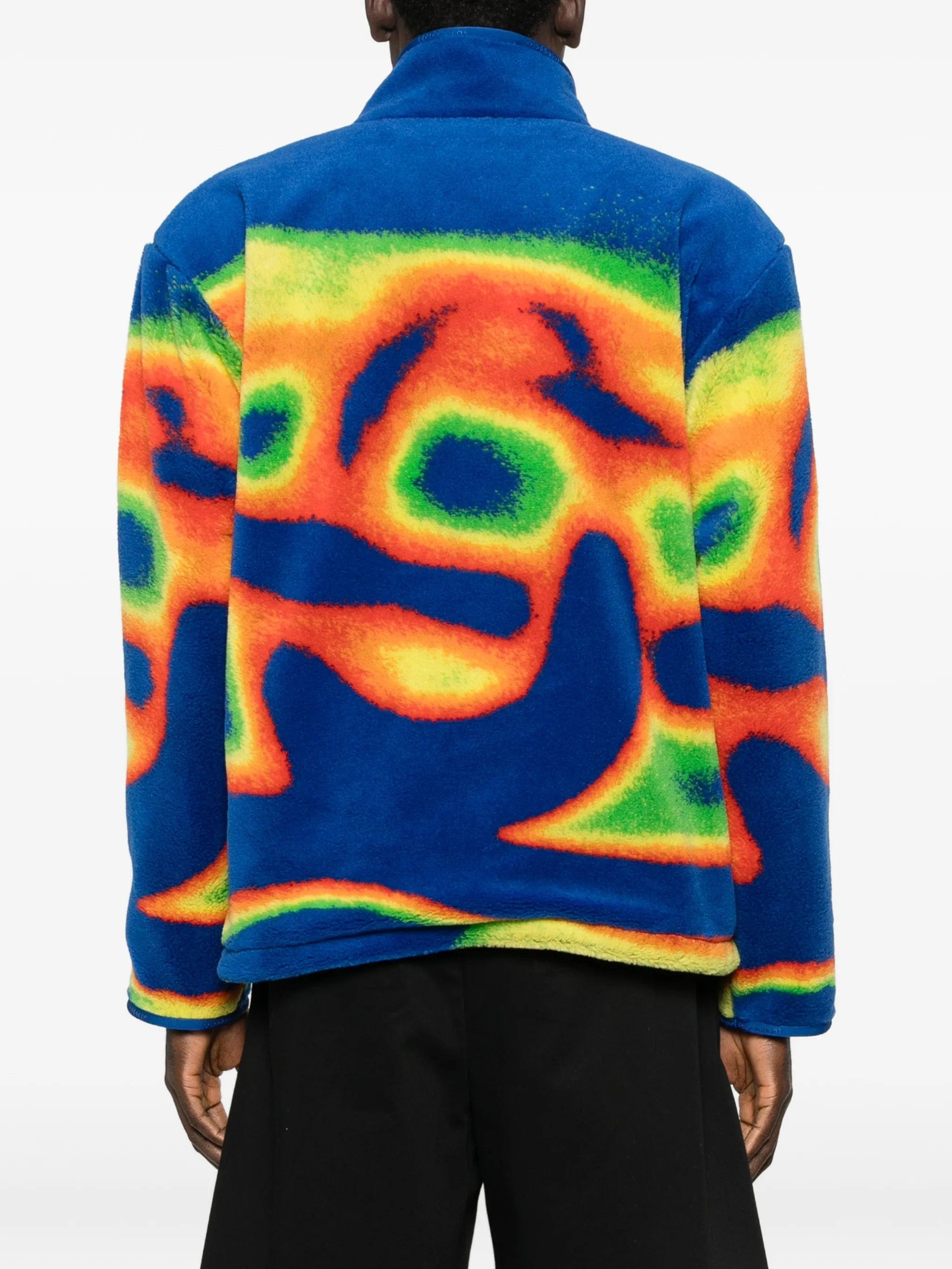 Casablanca zip abstract fleece sweatshirt