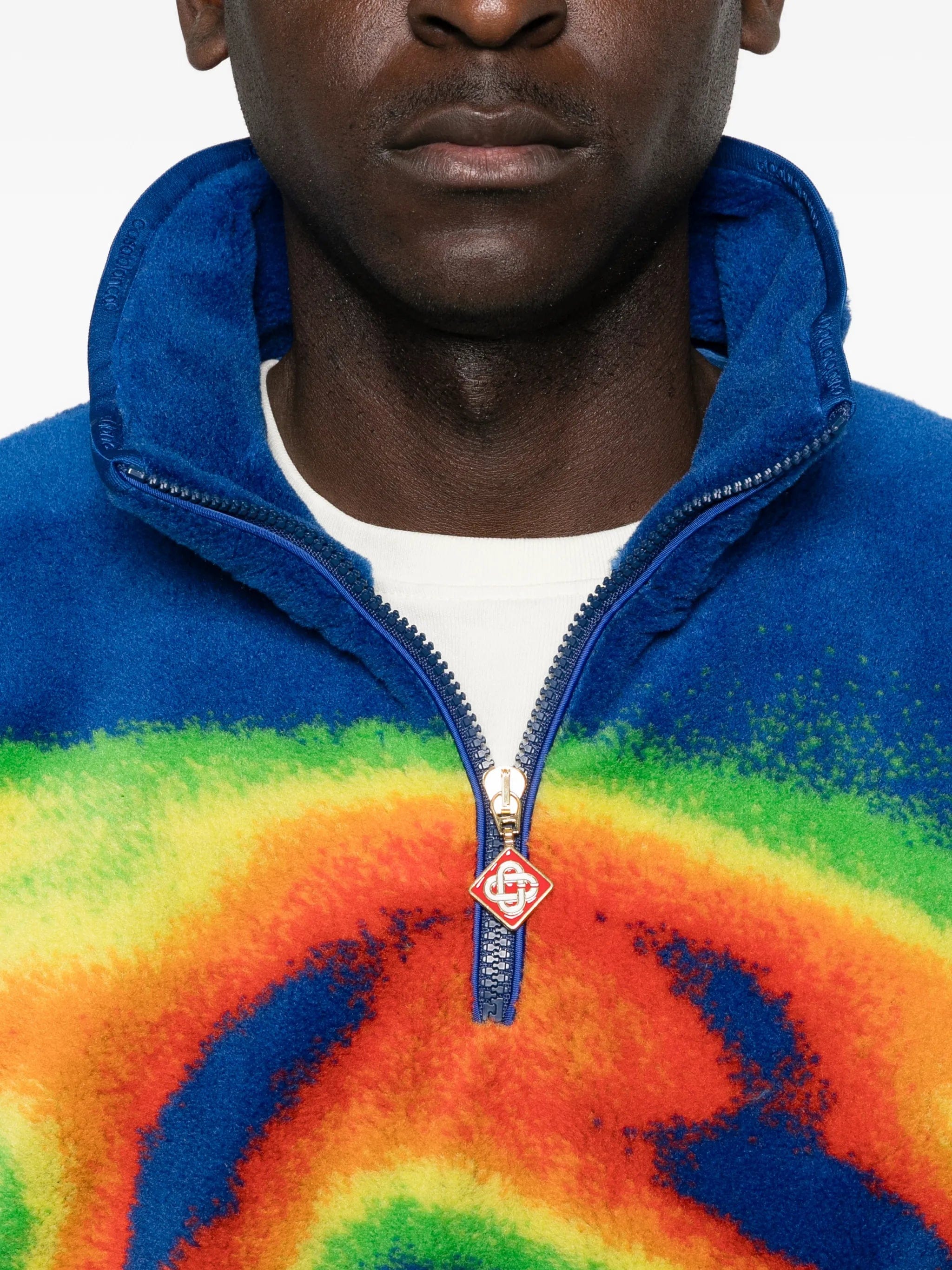 Casablanca zip abstract fleece sweatshirt
