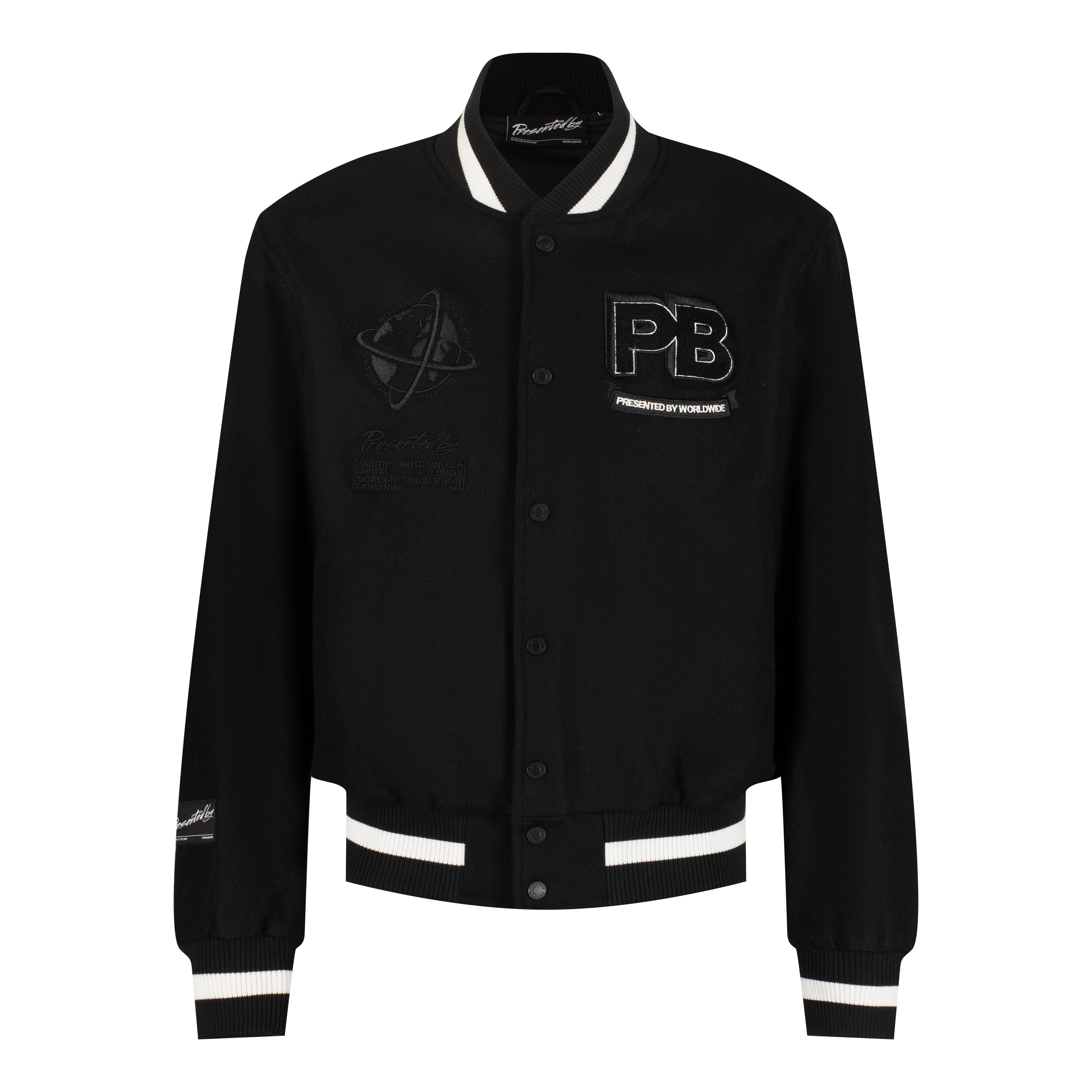 Presentedbyglobal PB Varsity Jacket - Black