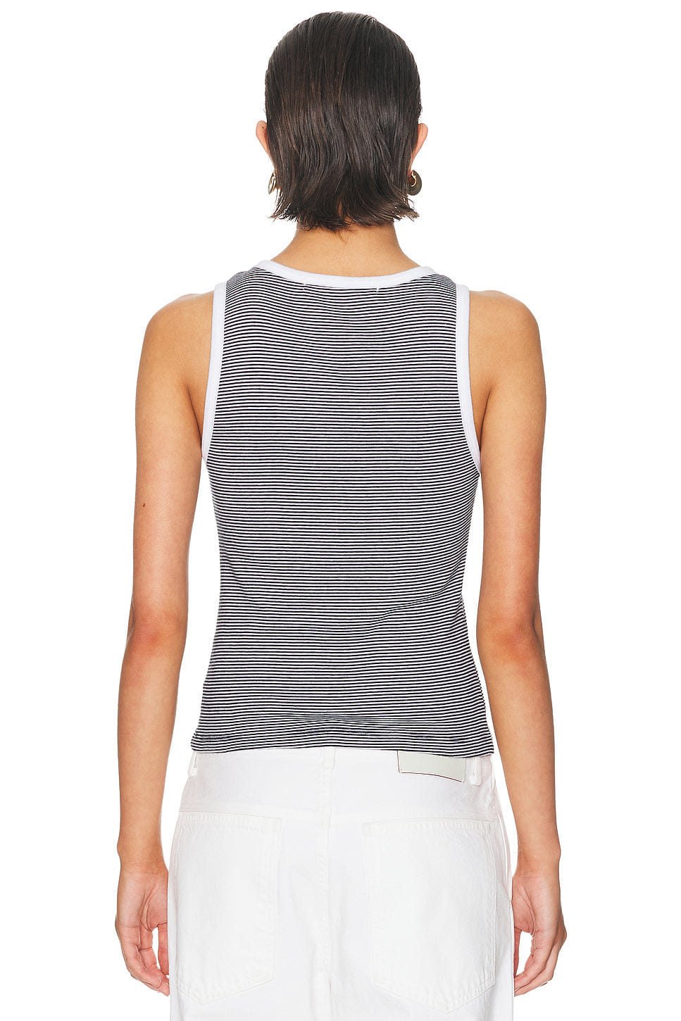 Enza Costa Cotton Mini Stripe Tank Top