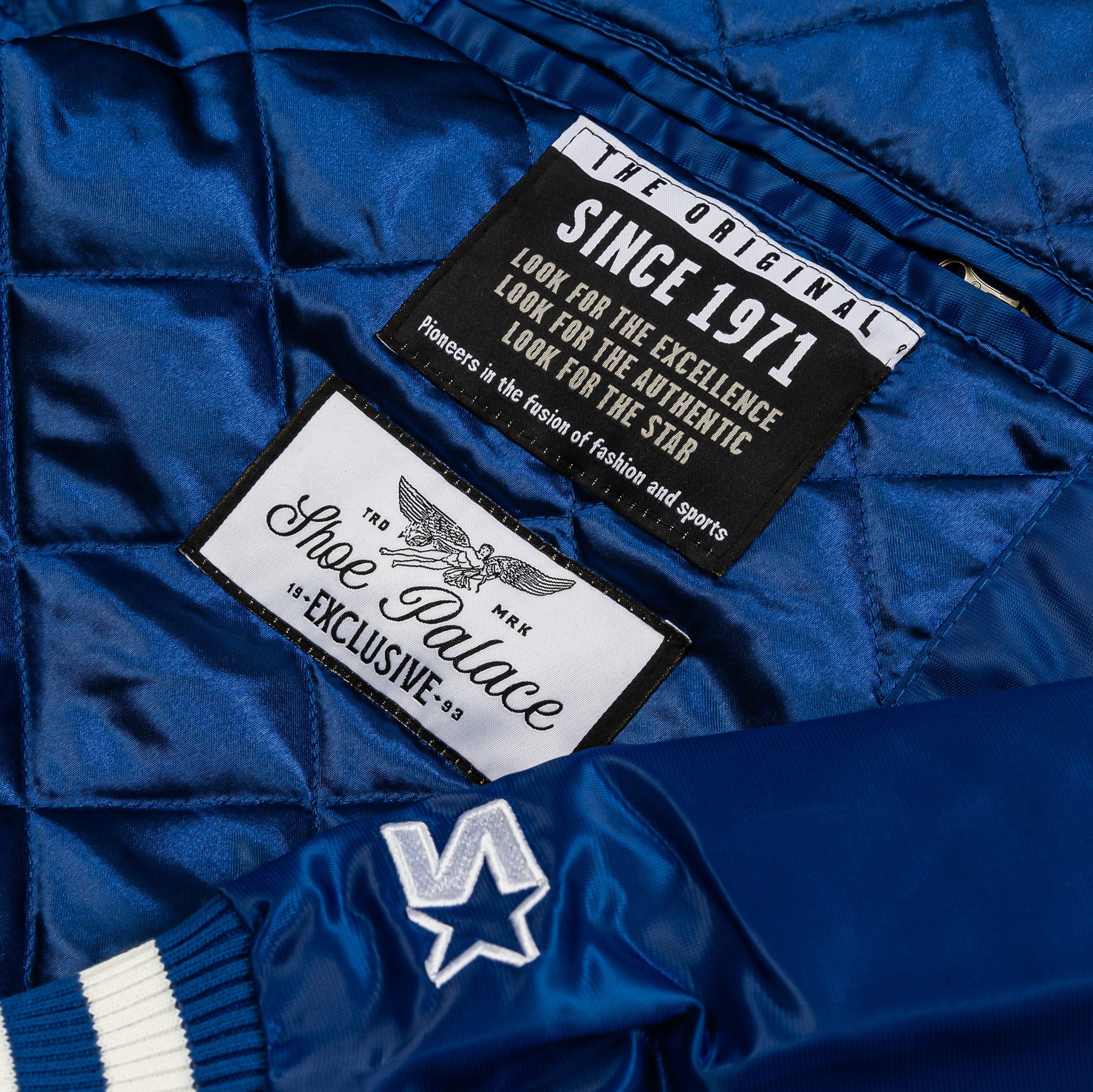 Giii/starter Shoe Palace Exclusive Los Angeles Dodgers Satin Bomber Mens Jacket (Blue/White)