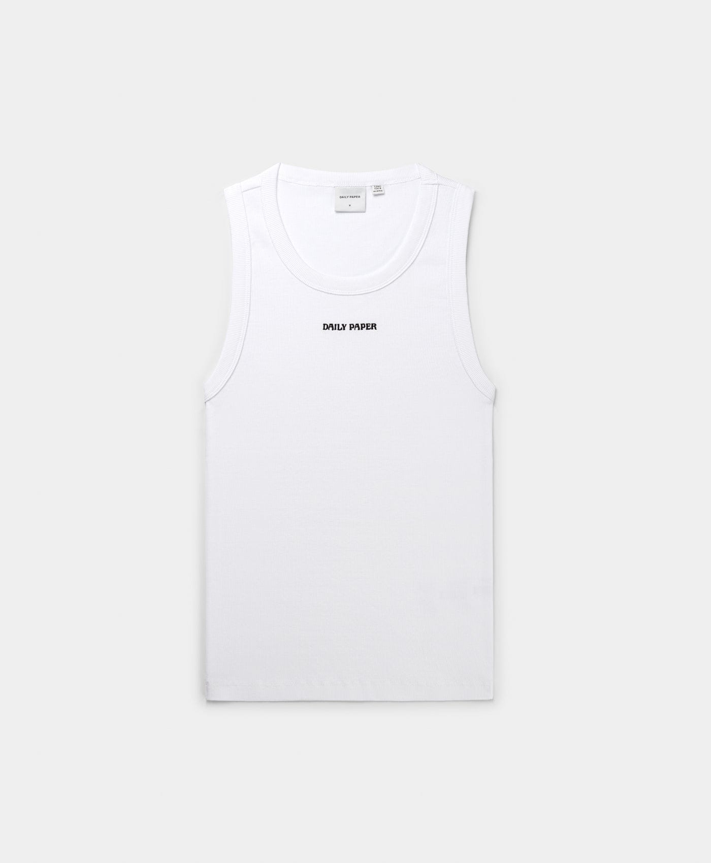 White Dias Rib Tank Top