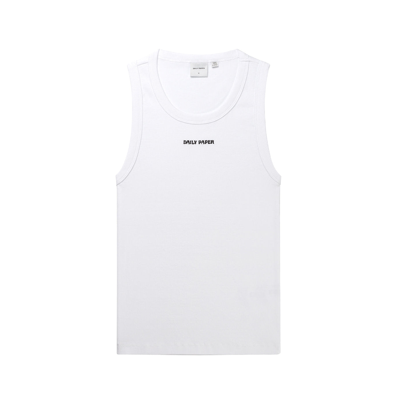 White Dias Rib Tank Top