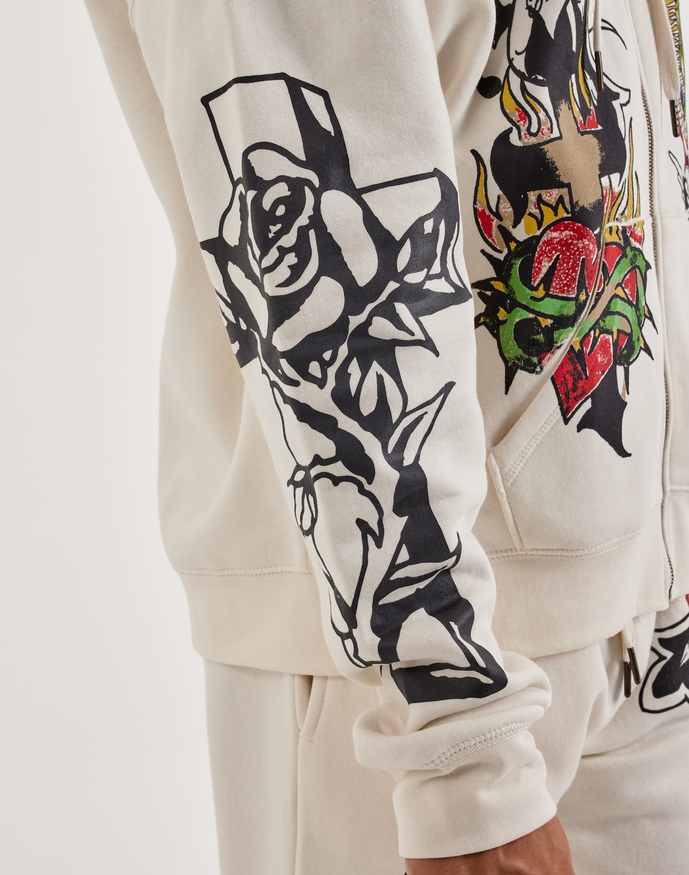 Ed Hardy Mary Full - Zip Fleece Hoodie
