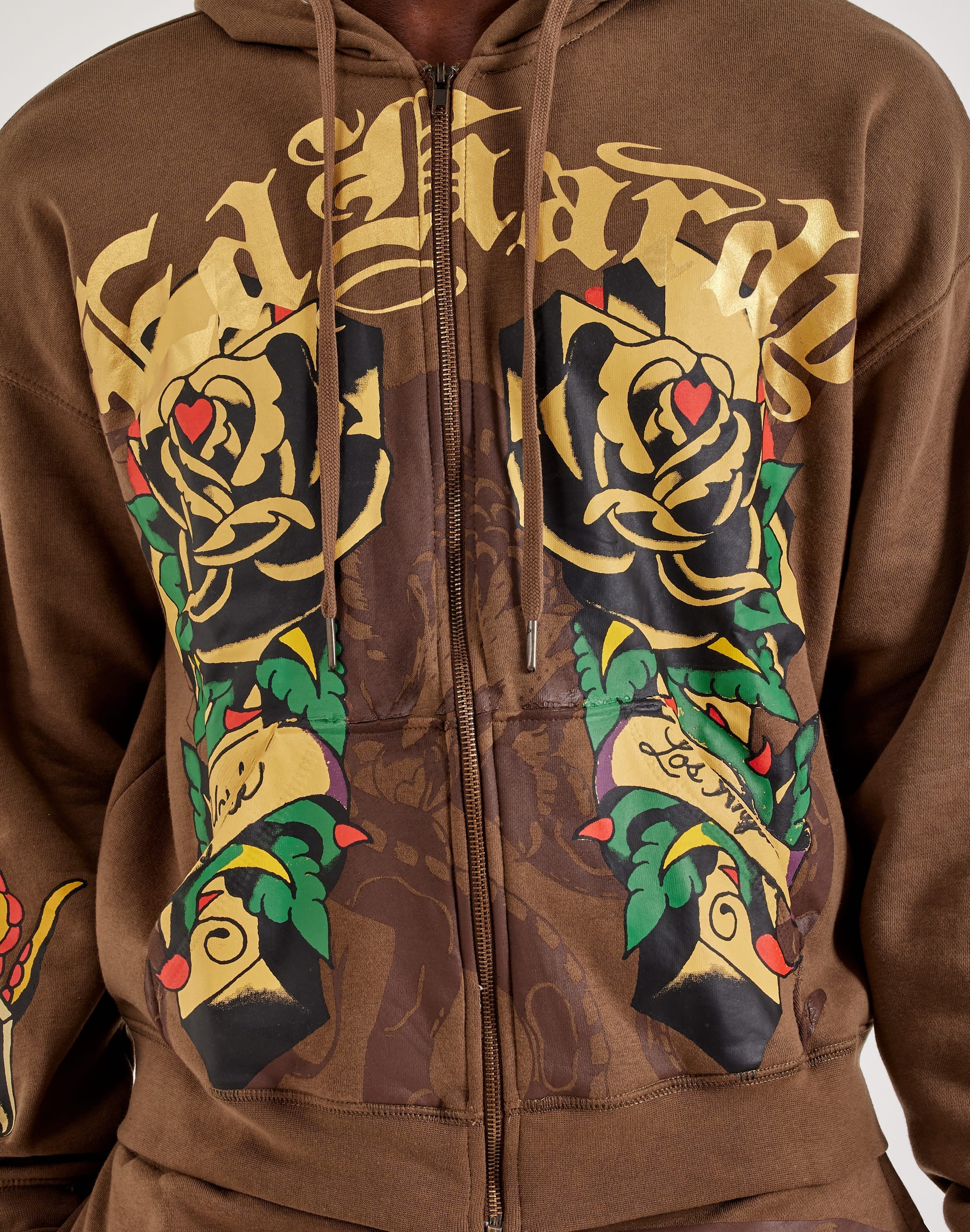 Ed Hardy Cross Full - Zip Fleece Hoodie