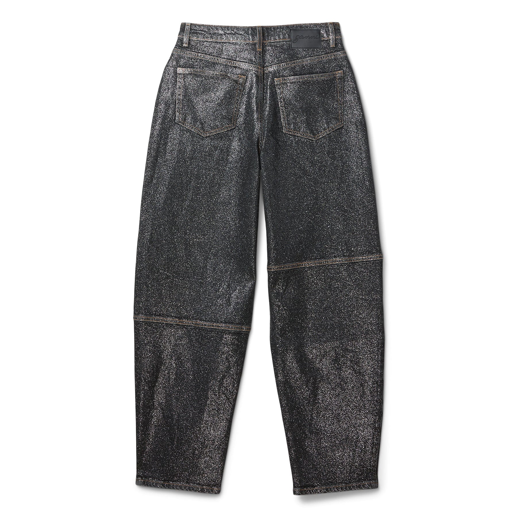 GANNI Shimmery Foil Denim Stary (Washed Black/Black)